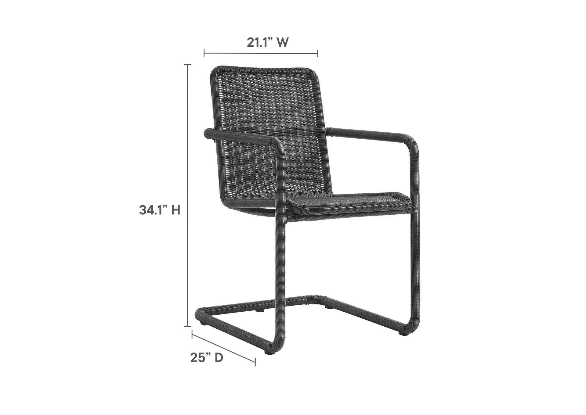 Abacus Outdoor Patio Wicker Dining Chairs Set Of 2 By Modway image 4