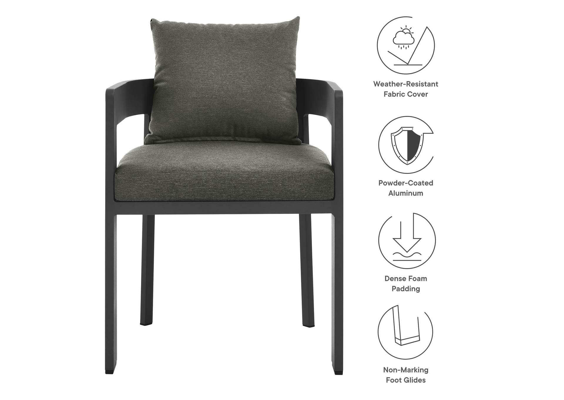 Tahoe Outdoor Patio Aluminum Dining Chair By Modway image 3
