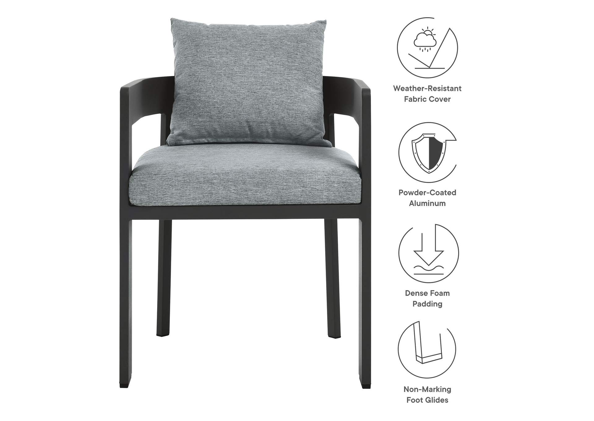Tahoe Outdoor Patio Aluminum Dining Chair By Modway image 3