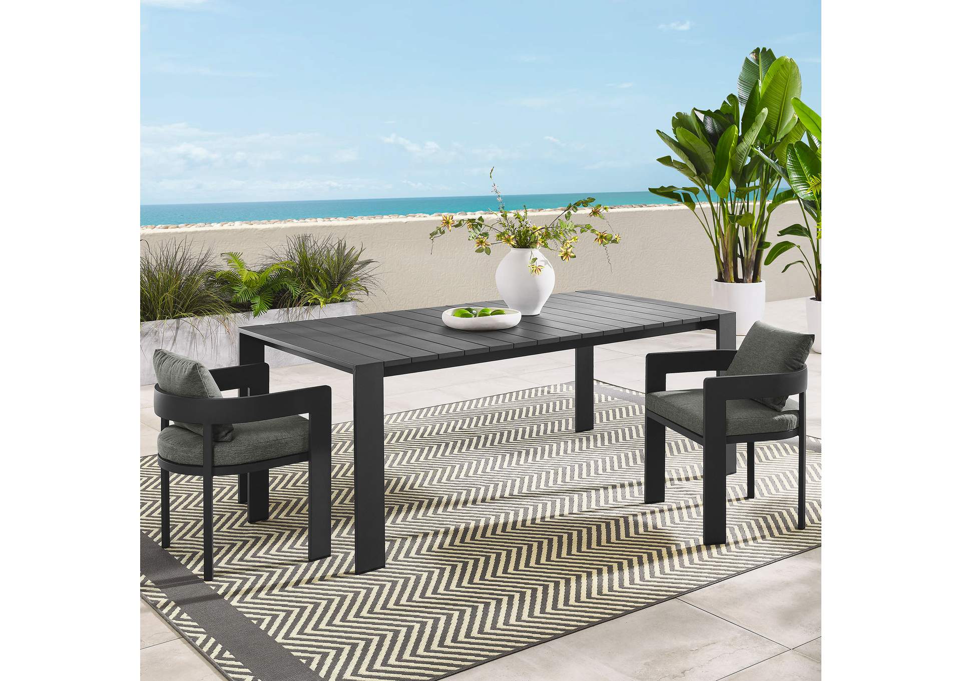 Tahoe Rectangular Outdoor Patio Aluminum Dining Table By Modway image 9