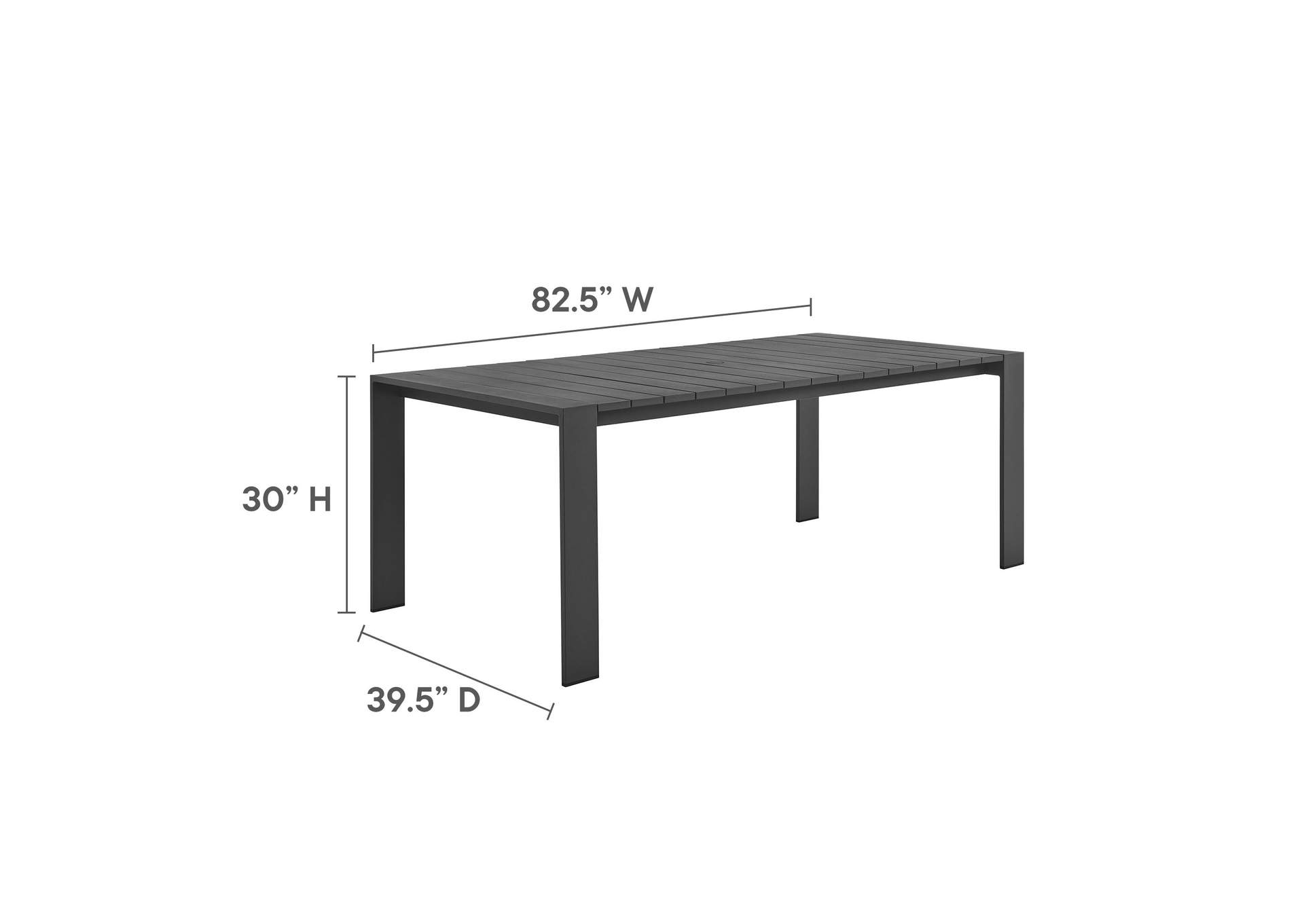 Tahoe Rectangular Outdoor Patio Aluminum Dining Table By Modway image 4