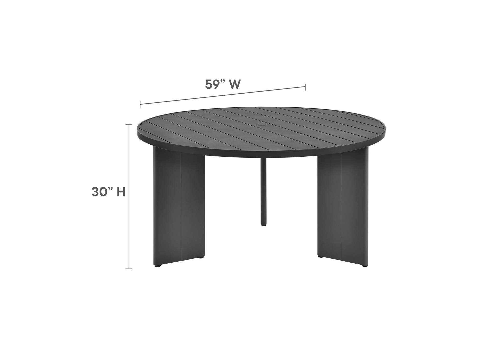 Tahoe Round Outdoor Patio Aluminum Dining Table By Modway image 4
