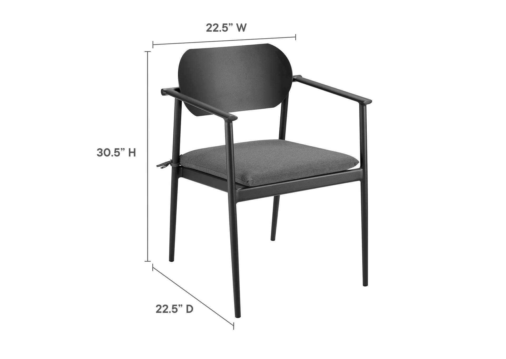 Aeris Stackable Outdoor Patio Aluminum Dining Armchair Set Of 2 By Modway image 4