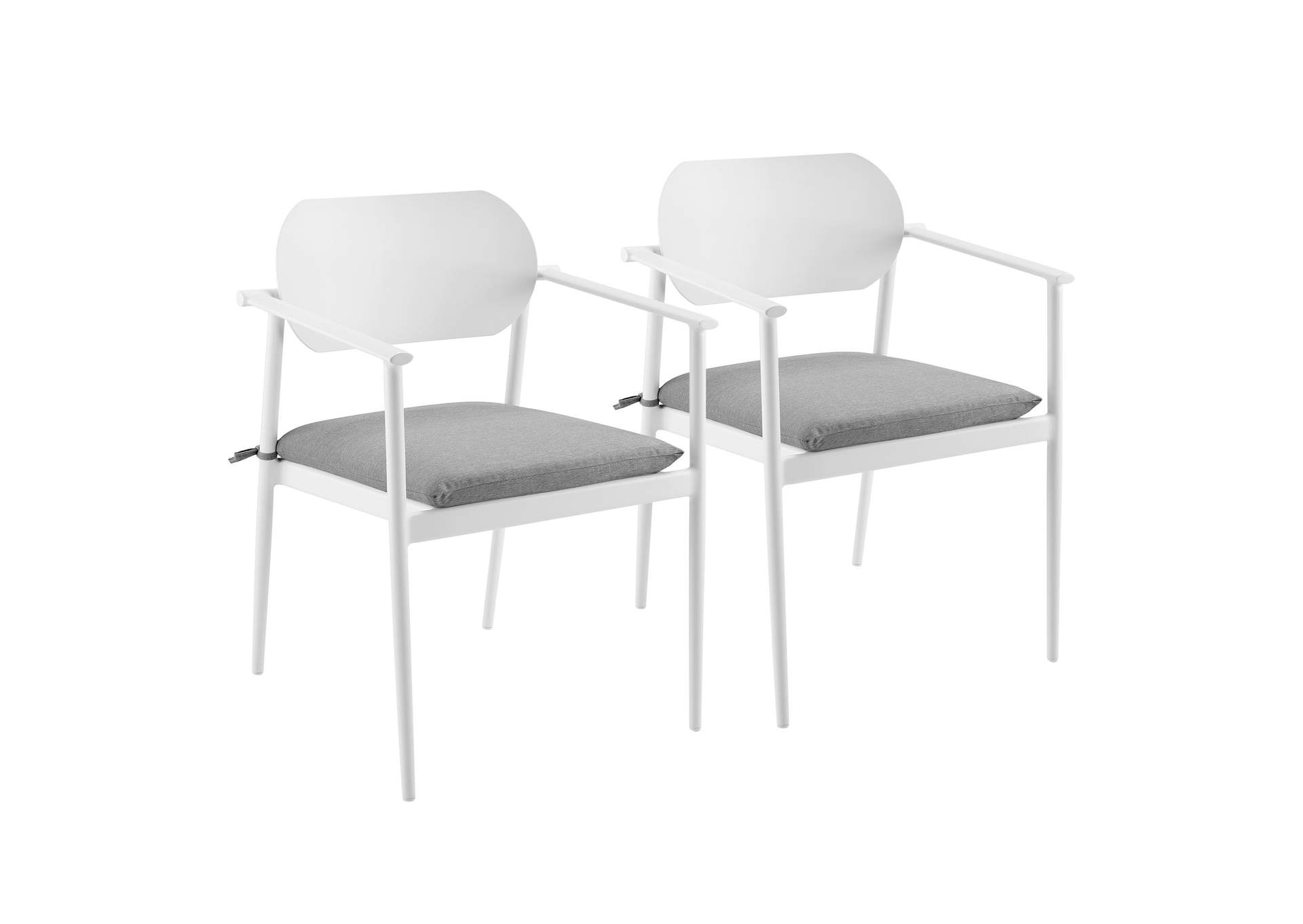 Aeris Stackable Outdoor Patio Aluminum Dining Armchair Set Of 2 By Modway image 5