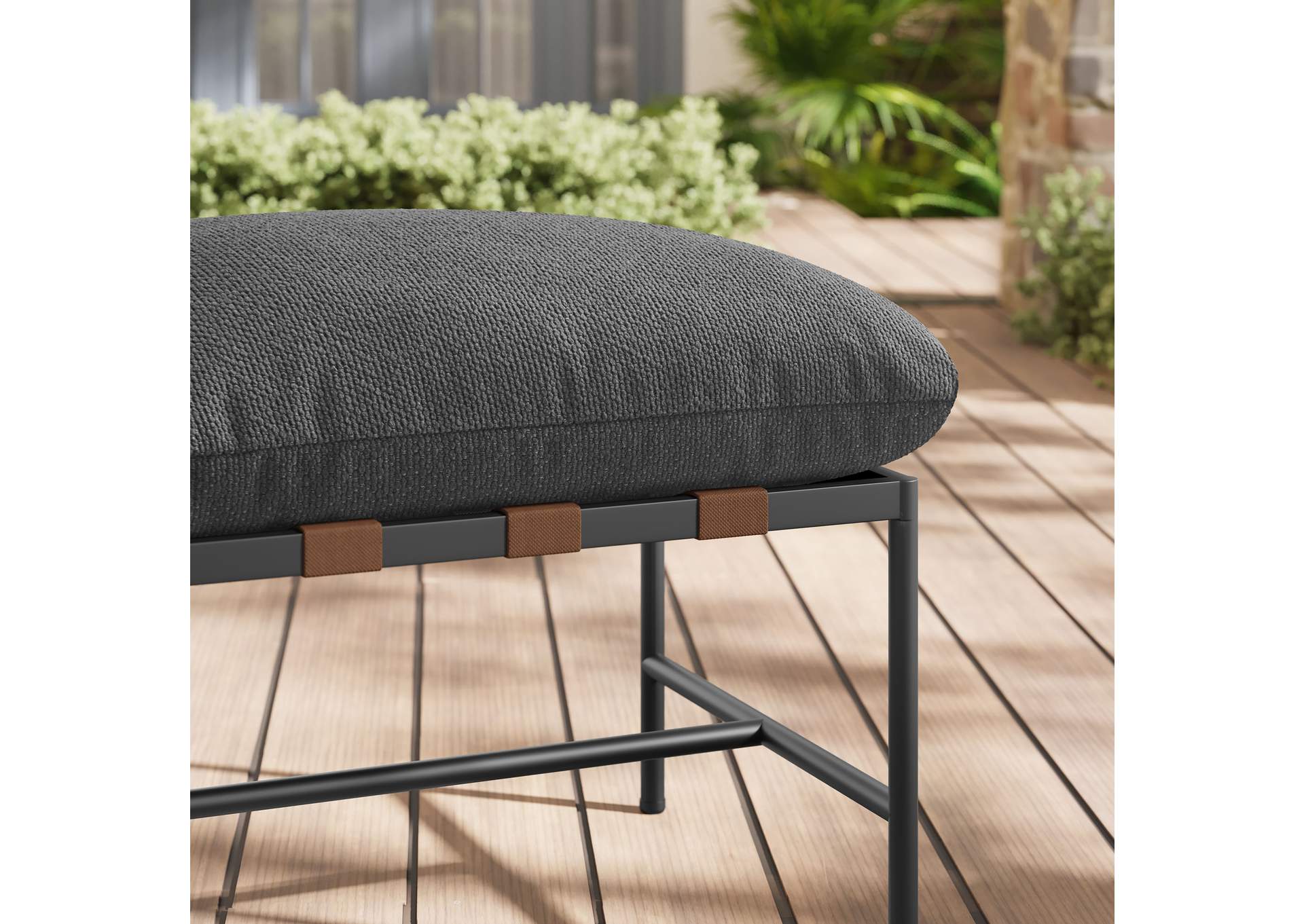 Raya Outdoor Patio Boucle Ottoman By Modway image 9