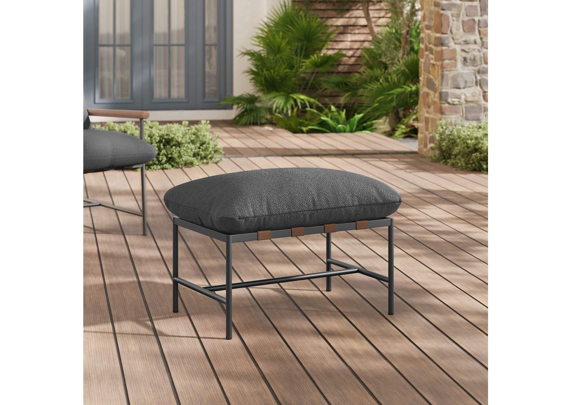 Raya Outdoor Patio Boucle Ottoman By Modway image 8