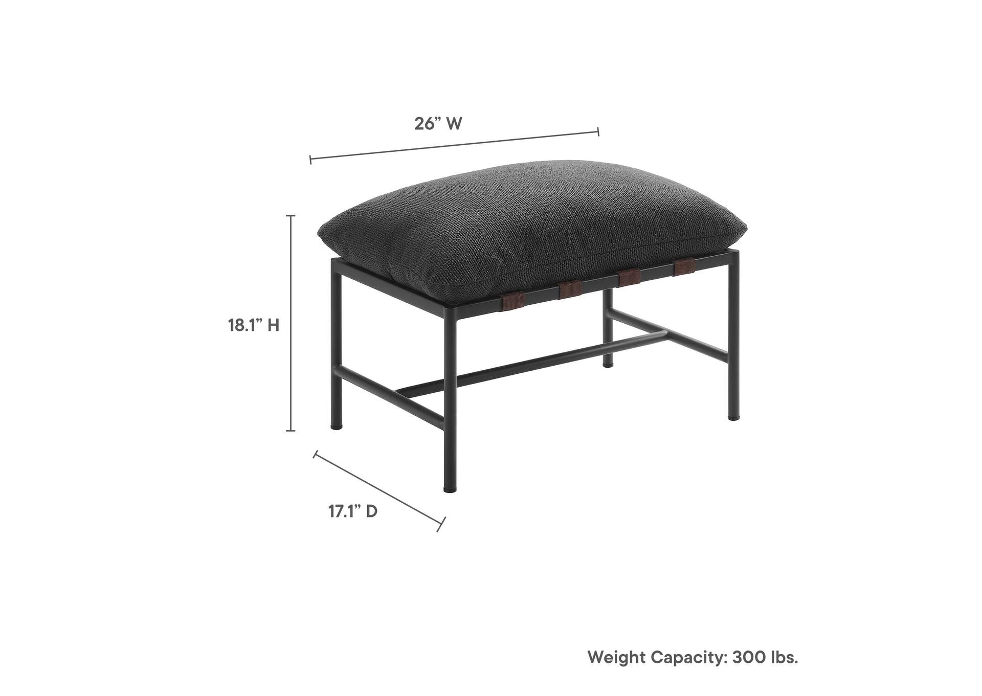 Raya Outdoor Patio Boucle Ottoman By Modway image 4