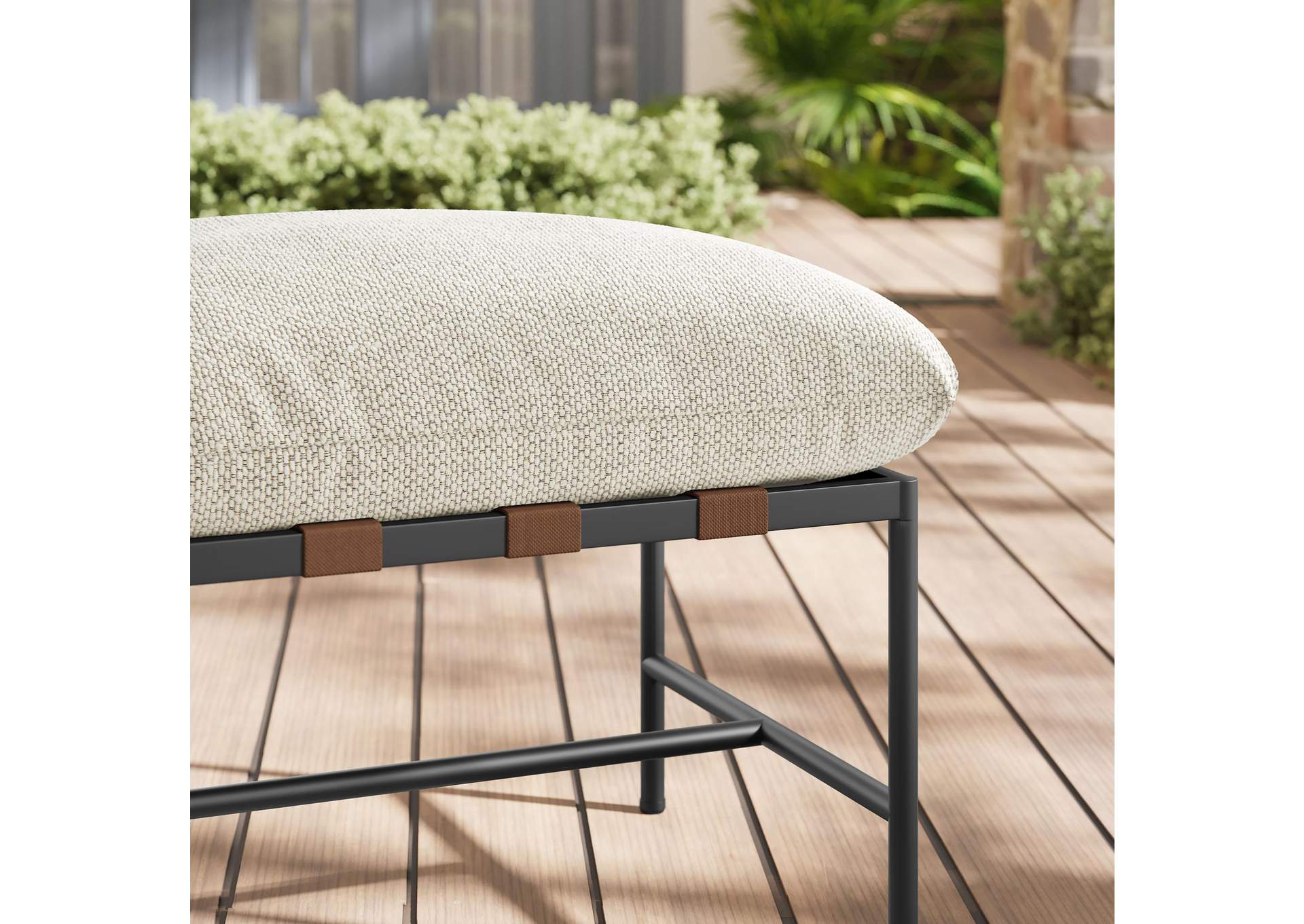 Raya Outdoor Patio Boucle Ottoman By Modway image 9