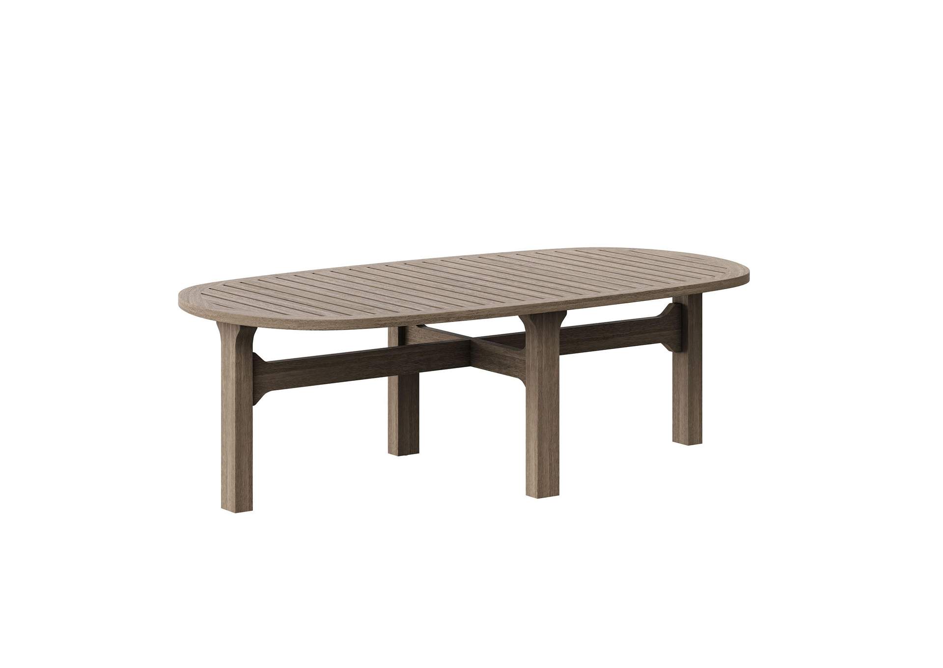 Saratoga Oval Outdoor Patio Teak Wood Coffee Table By Modway image 1