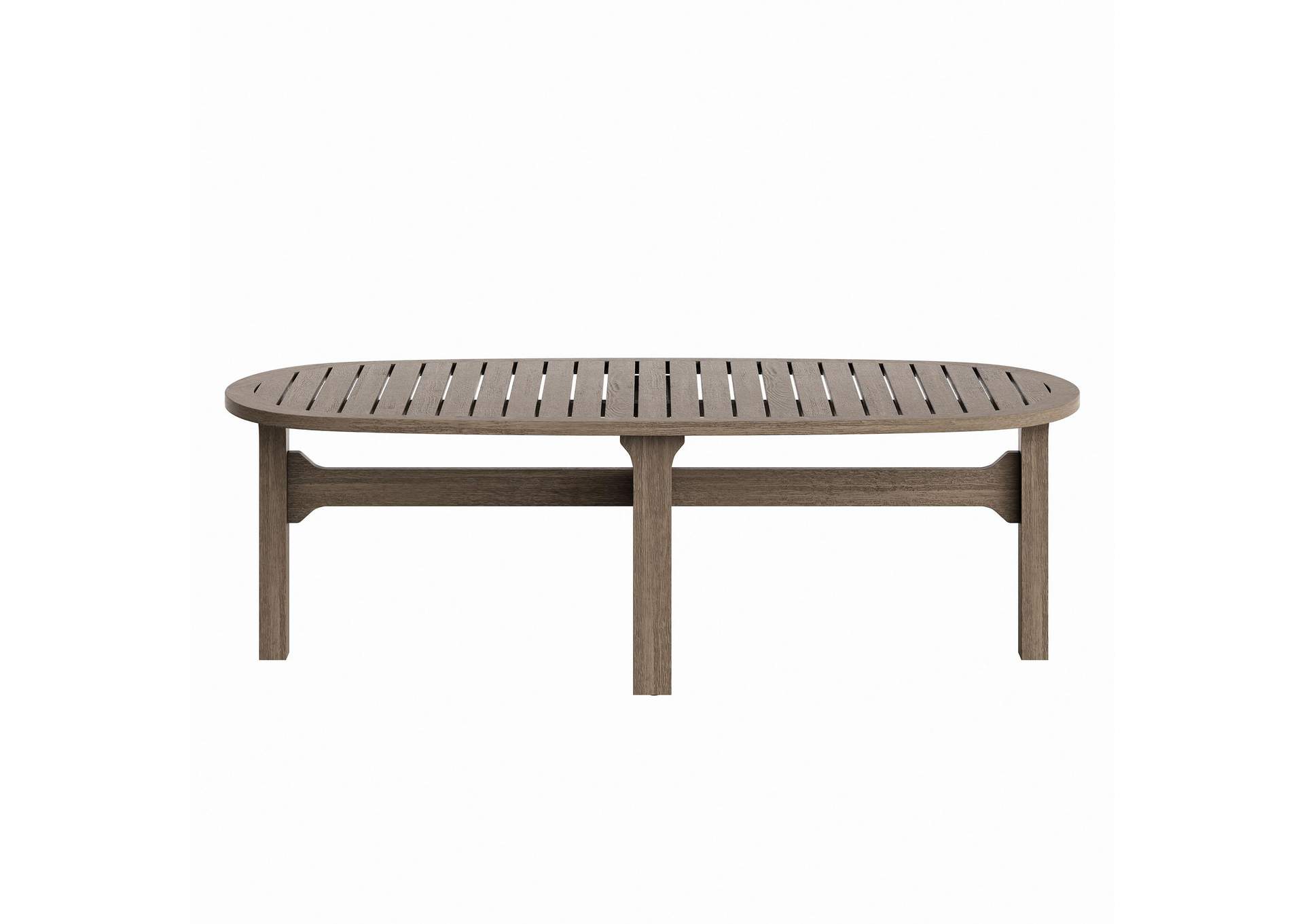 Saratoga Oval Outdoor Patio Teak Wood Coffee Table By Modway image 3