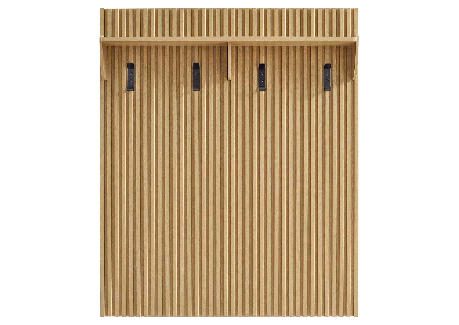 Render Fluted Coat Rack Panel With Shelf By Modway image 5