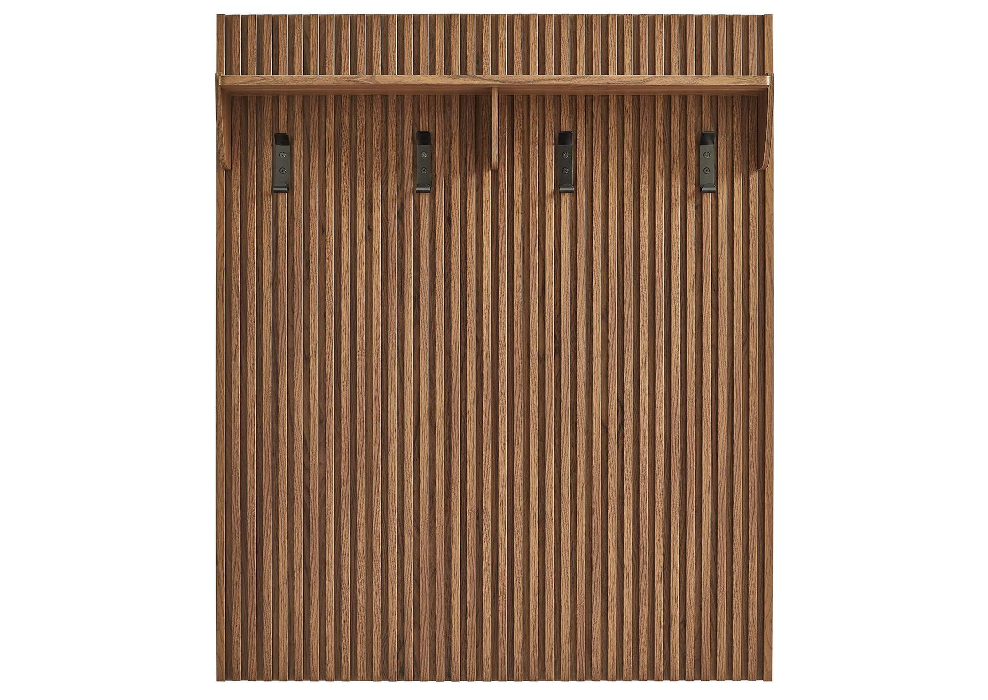 Render Fluted Coat Rack Panel With Shelf By Modway image 5