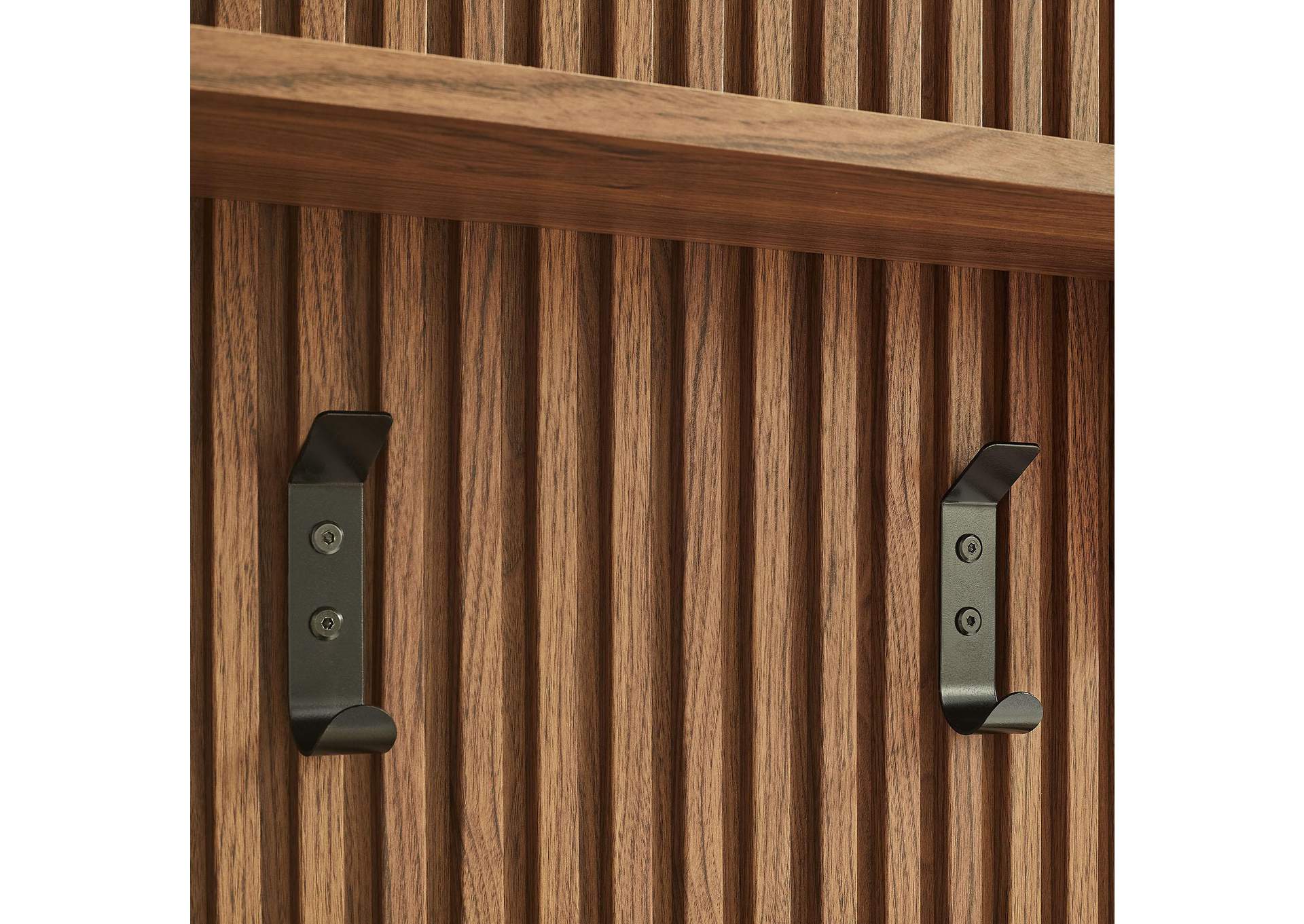 Render Fluted Coat Rack Panel With Shelf By Modway image 6