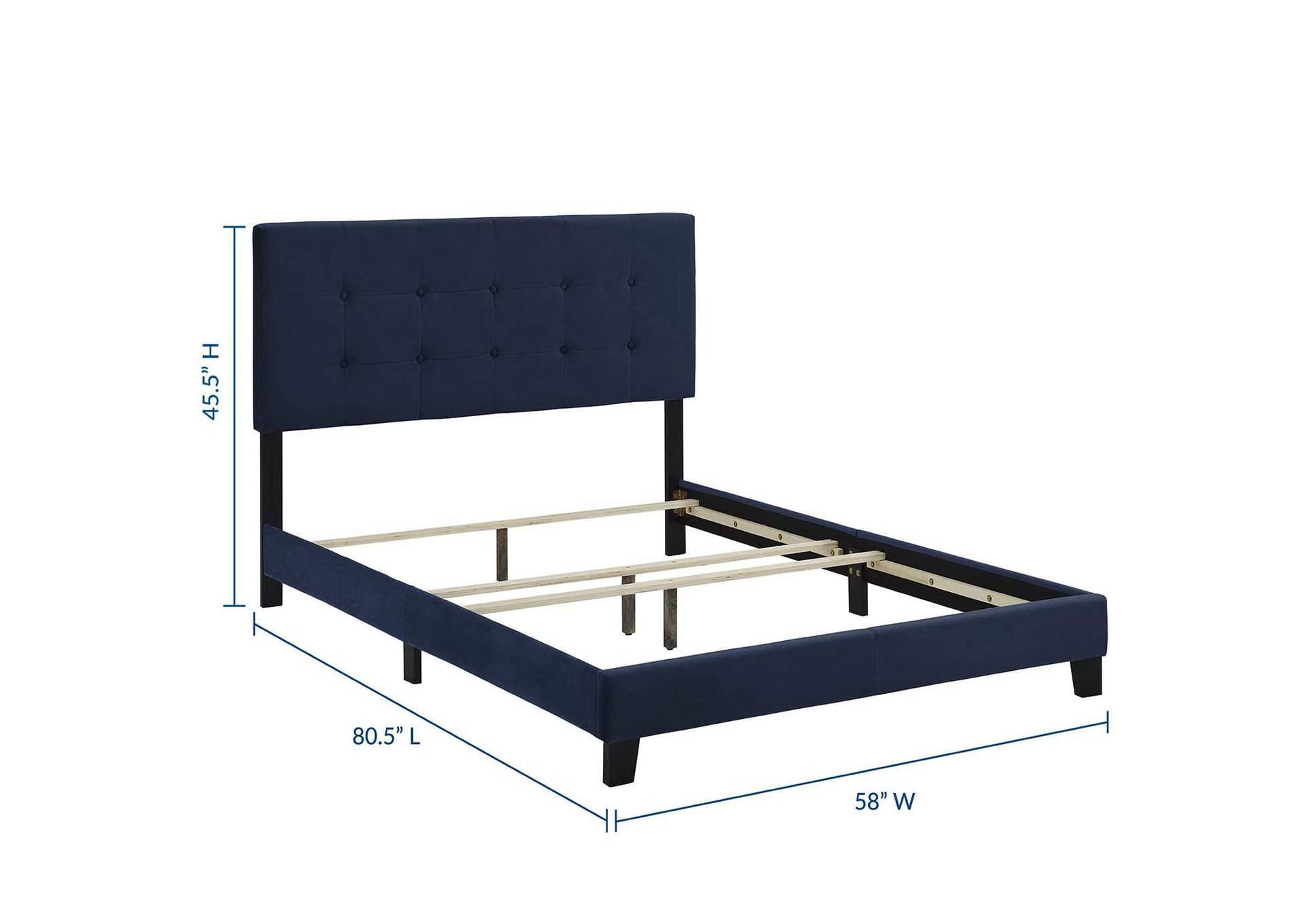 Amira Full Performance Velvet Bed image 4