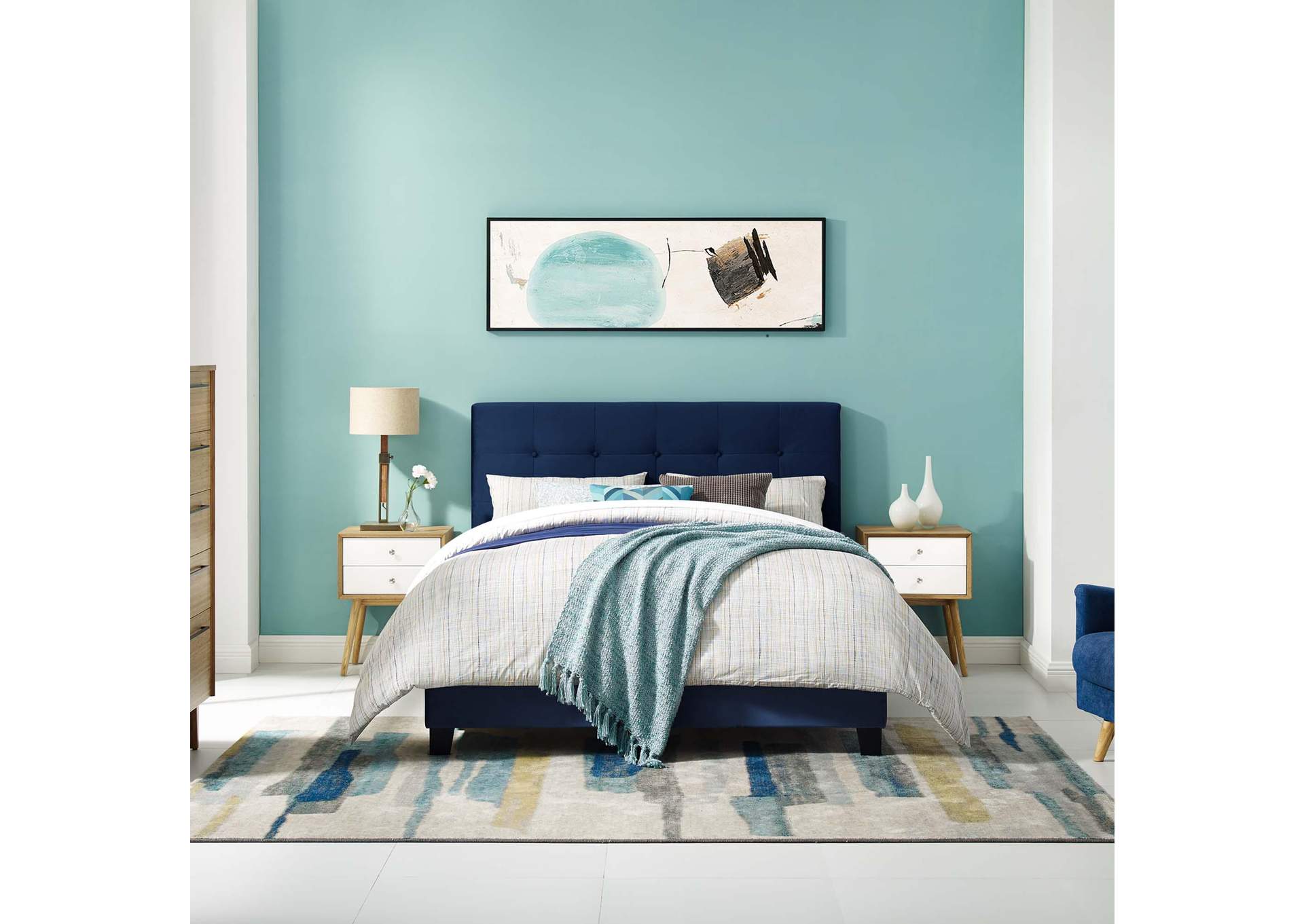 Amira Full Performance Velvet Bed image 8