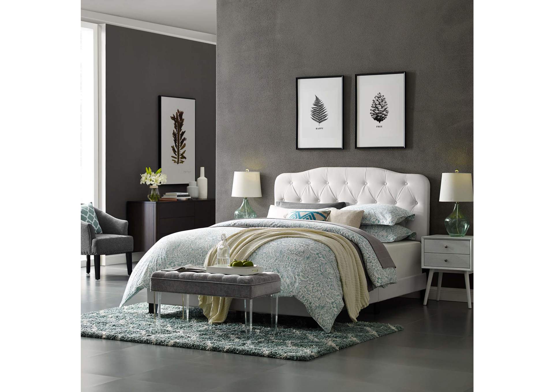 Amelia Full Faux Leather Bed image 7