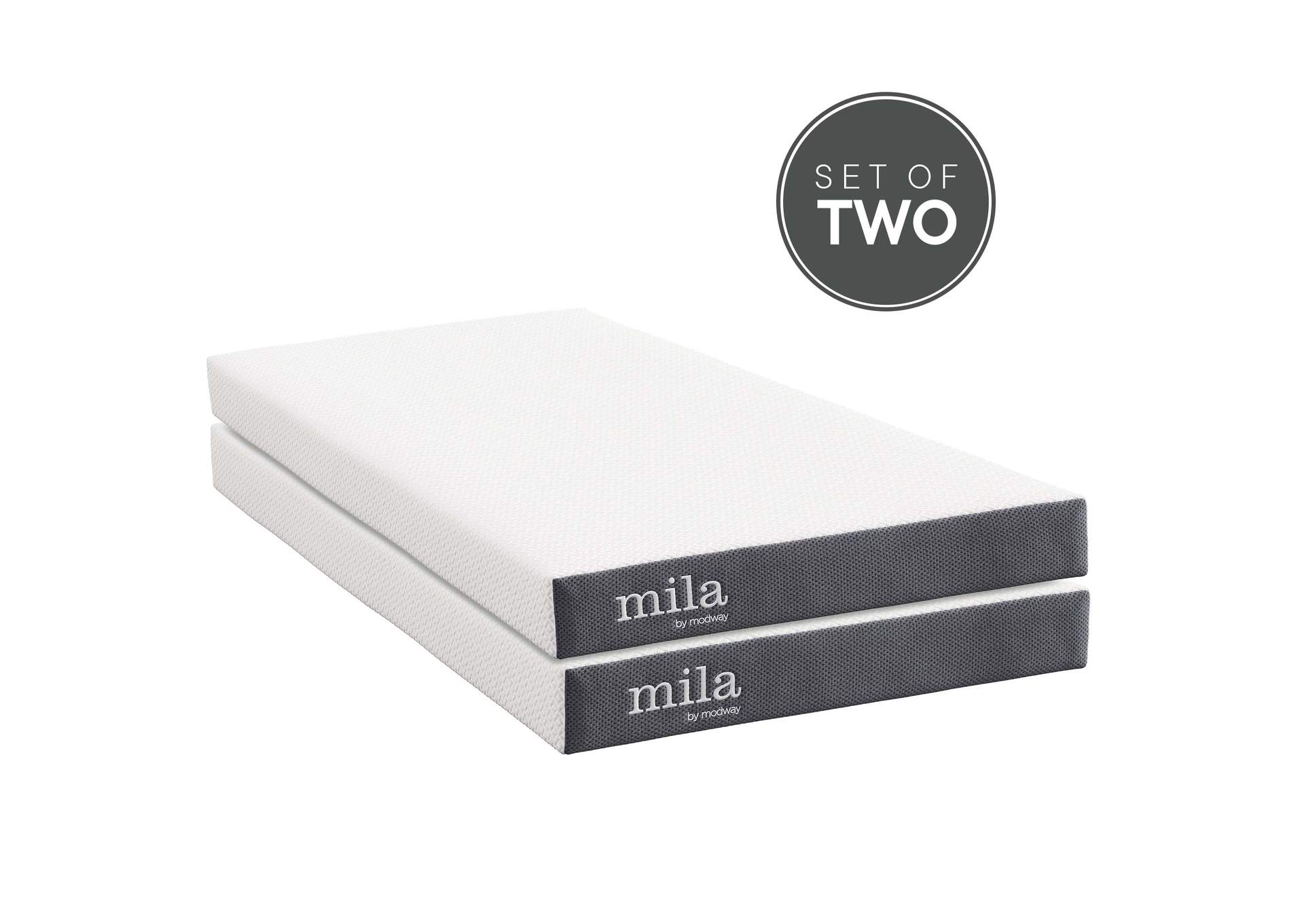 Mila 6" Foam Twin Mattress Set Of 2 By Modway image 1