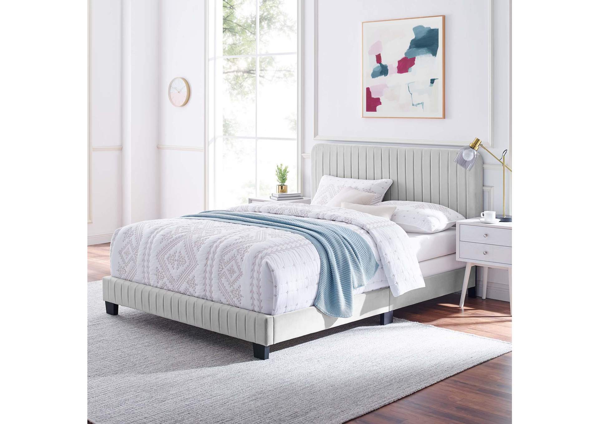 Celine Channel Tufted Performance Velvet Full Bed image 9