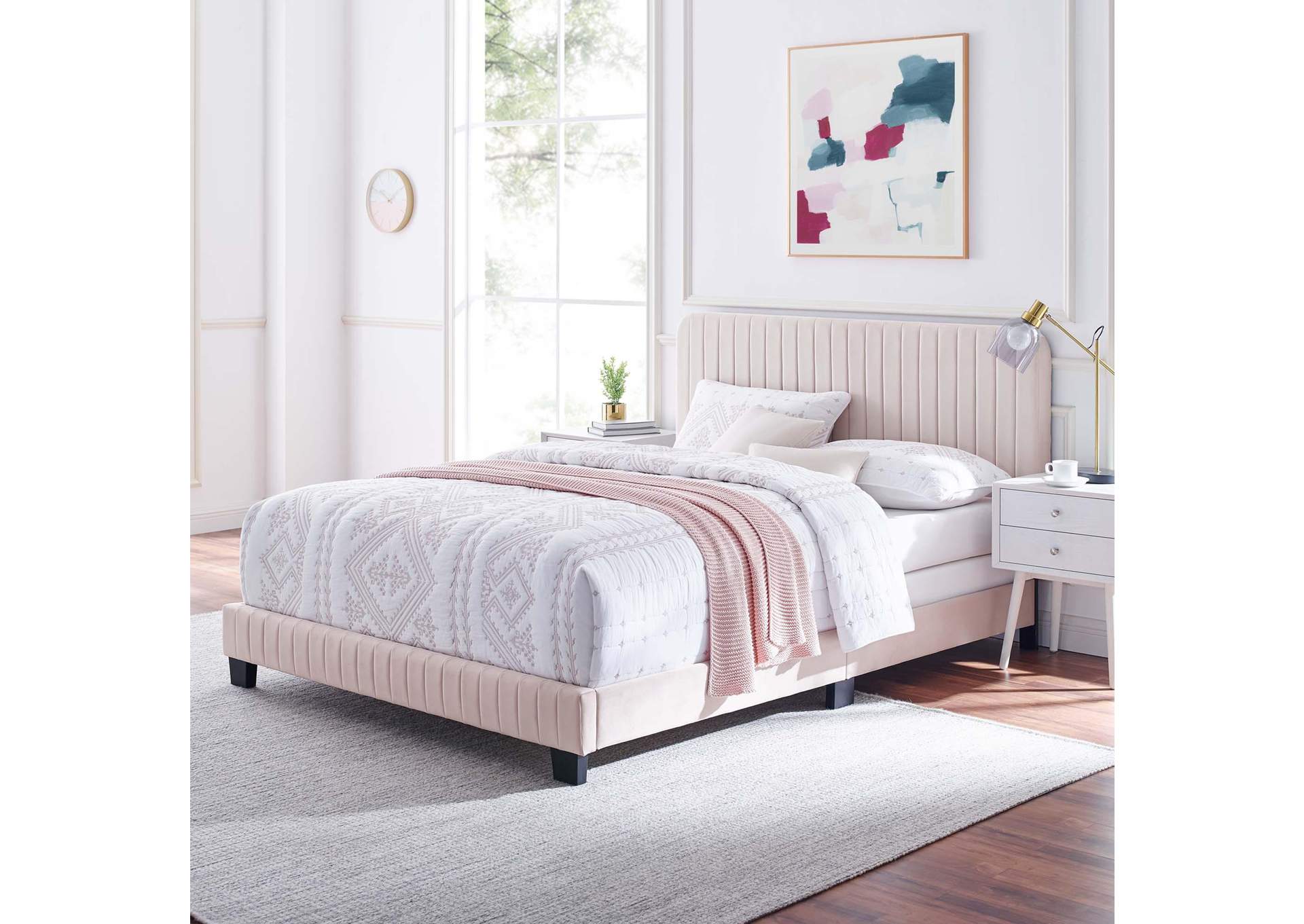 Celine Channel Tufted Performance Velvet Full Bed image 9