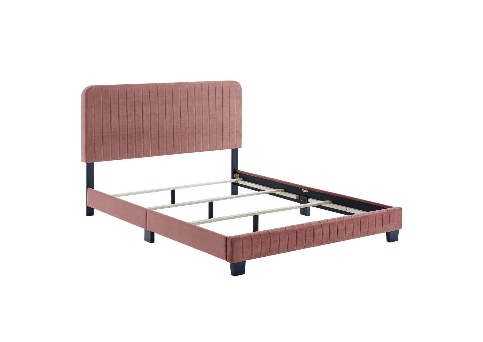 Celine Channel Tufted Performance Velvet Twin Bed image 3