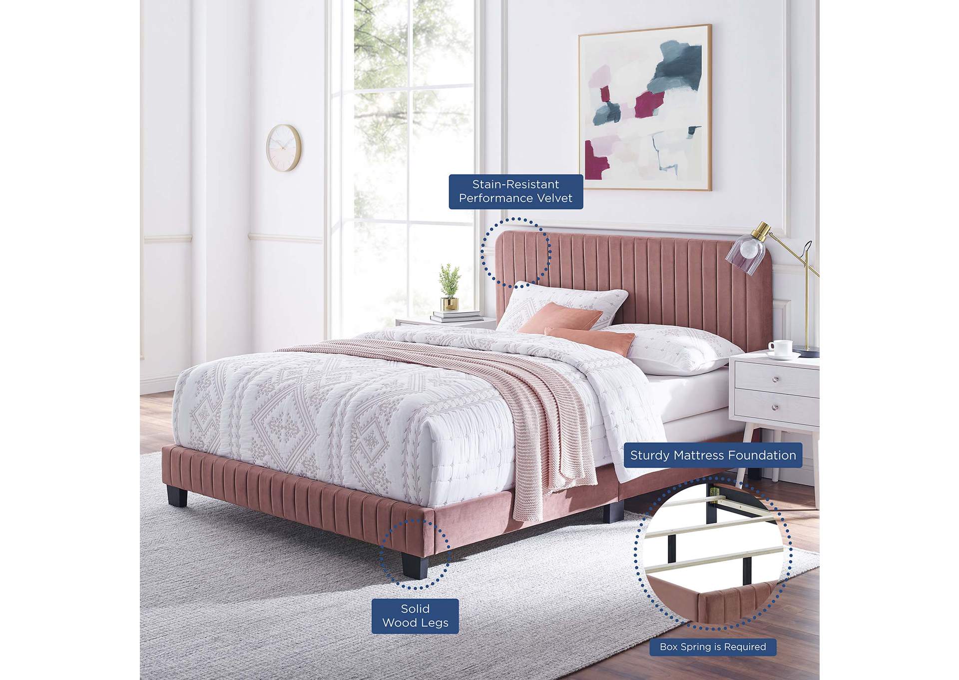 Celine Channel Tufted Performance Velvet Twin Bed image 7