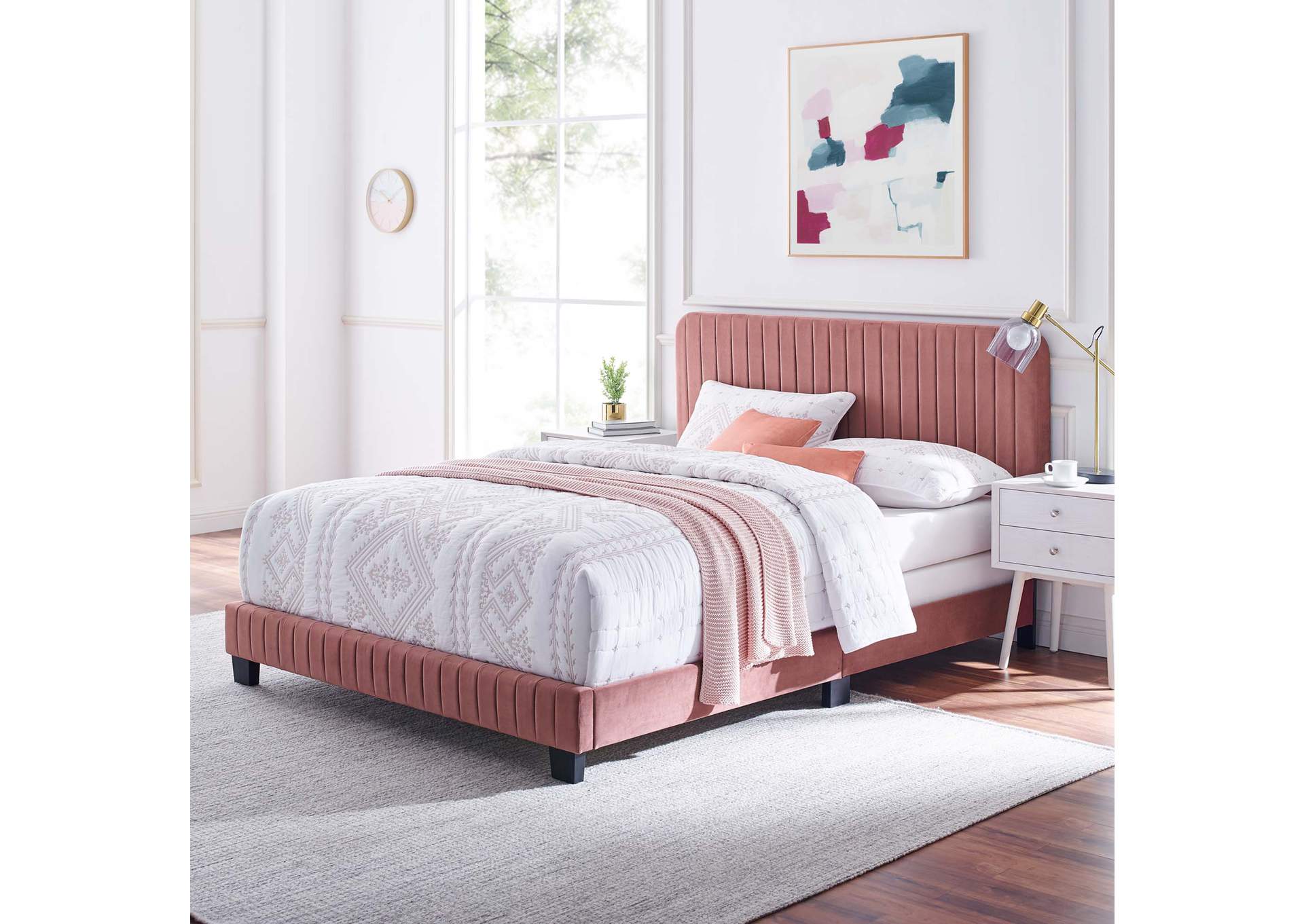 Celine Channel Tufted Performance Velvet Twin Bed image 9