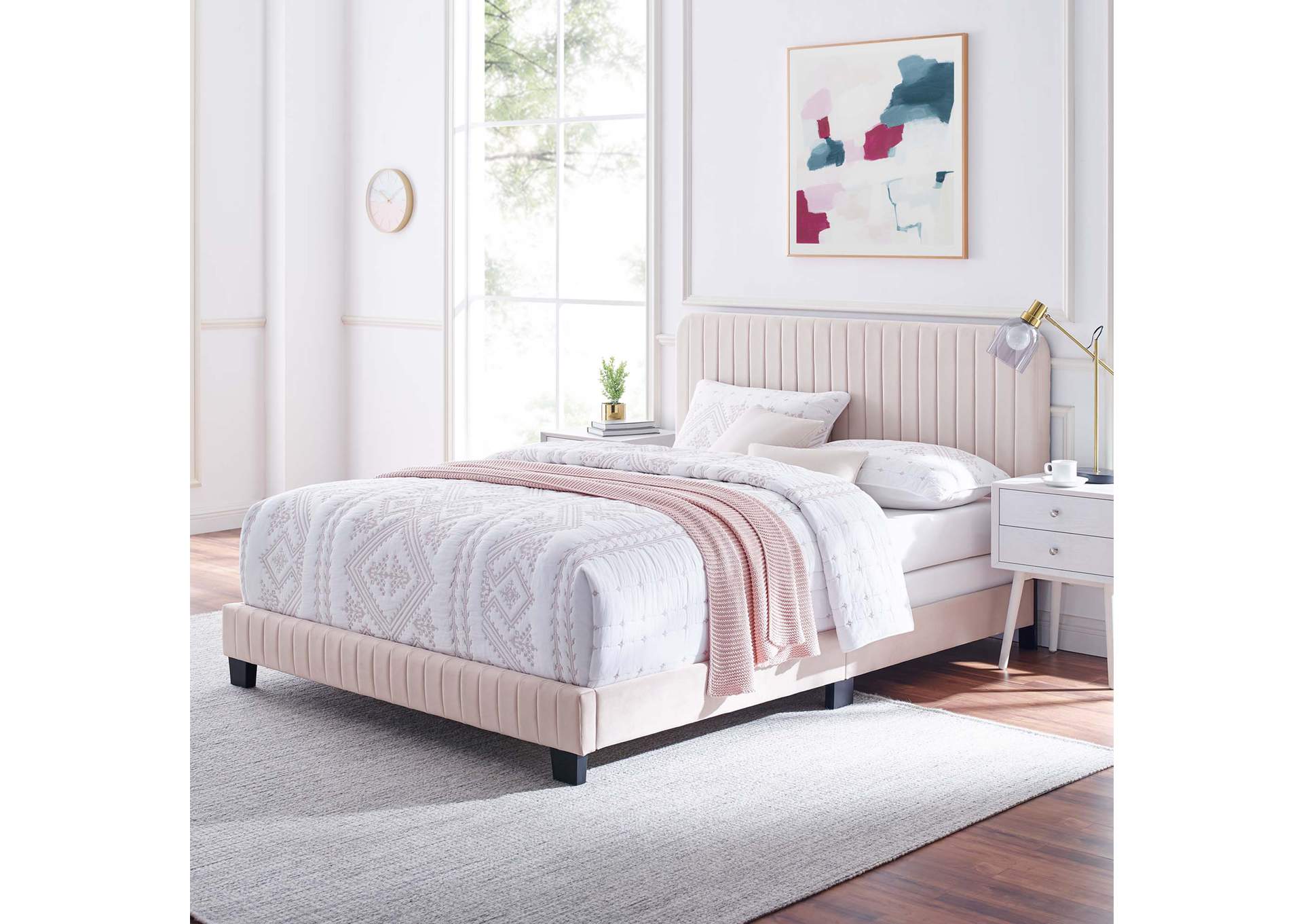 Celine Channel Tufted Performance Velvet Twin Bed image 9