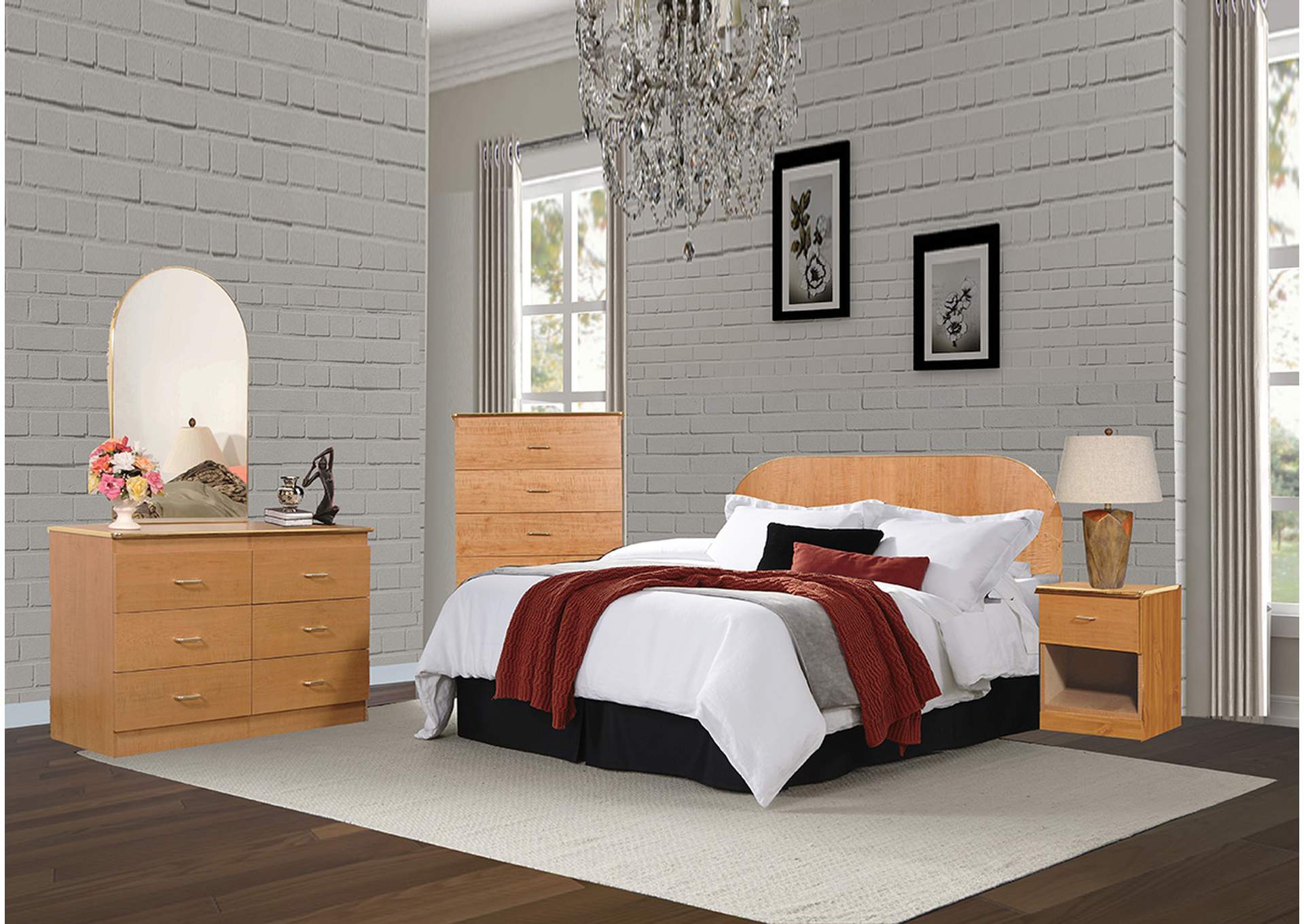 B800C 5 Drawer Chest Oak image 2