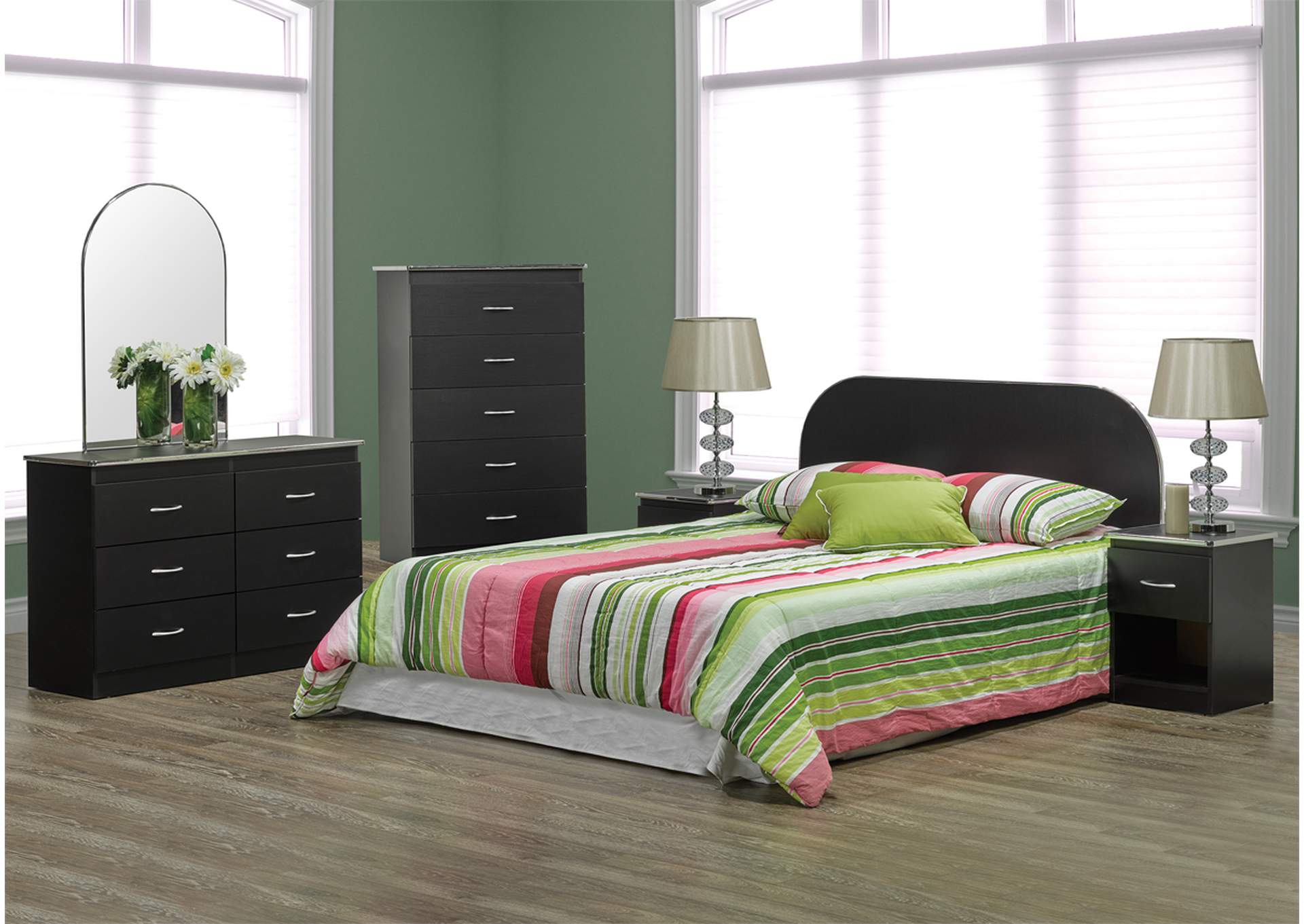 B800C 5 Drawer Chest Black image 2