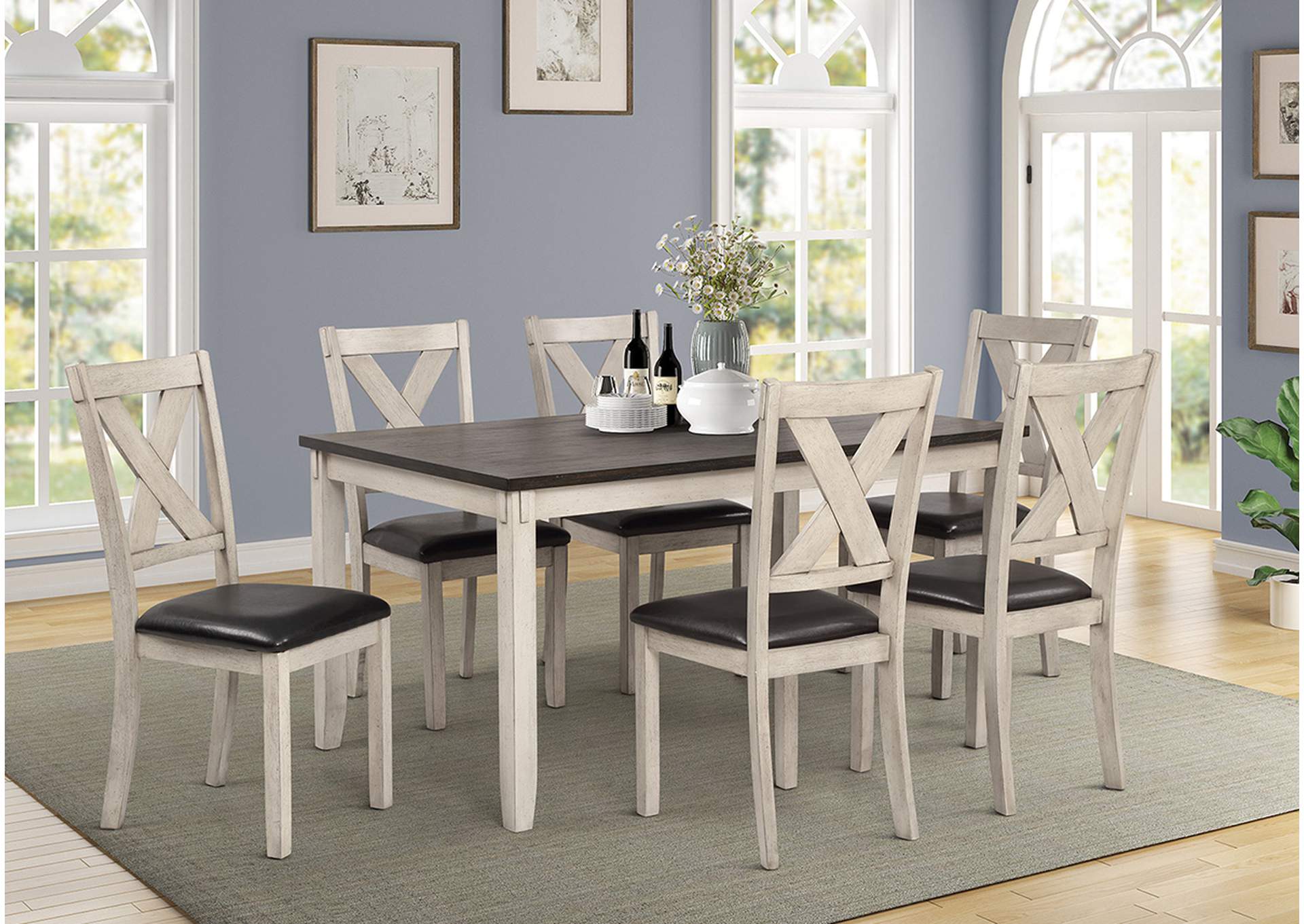 D254 Table and 6 Side Chairs image 1