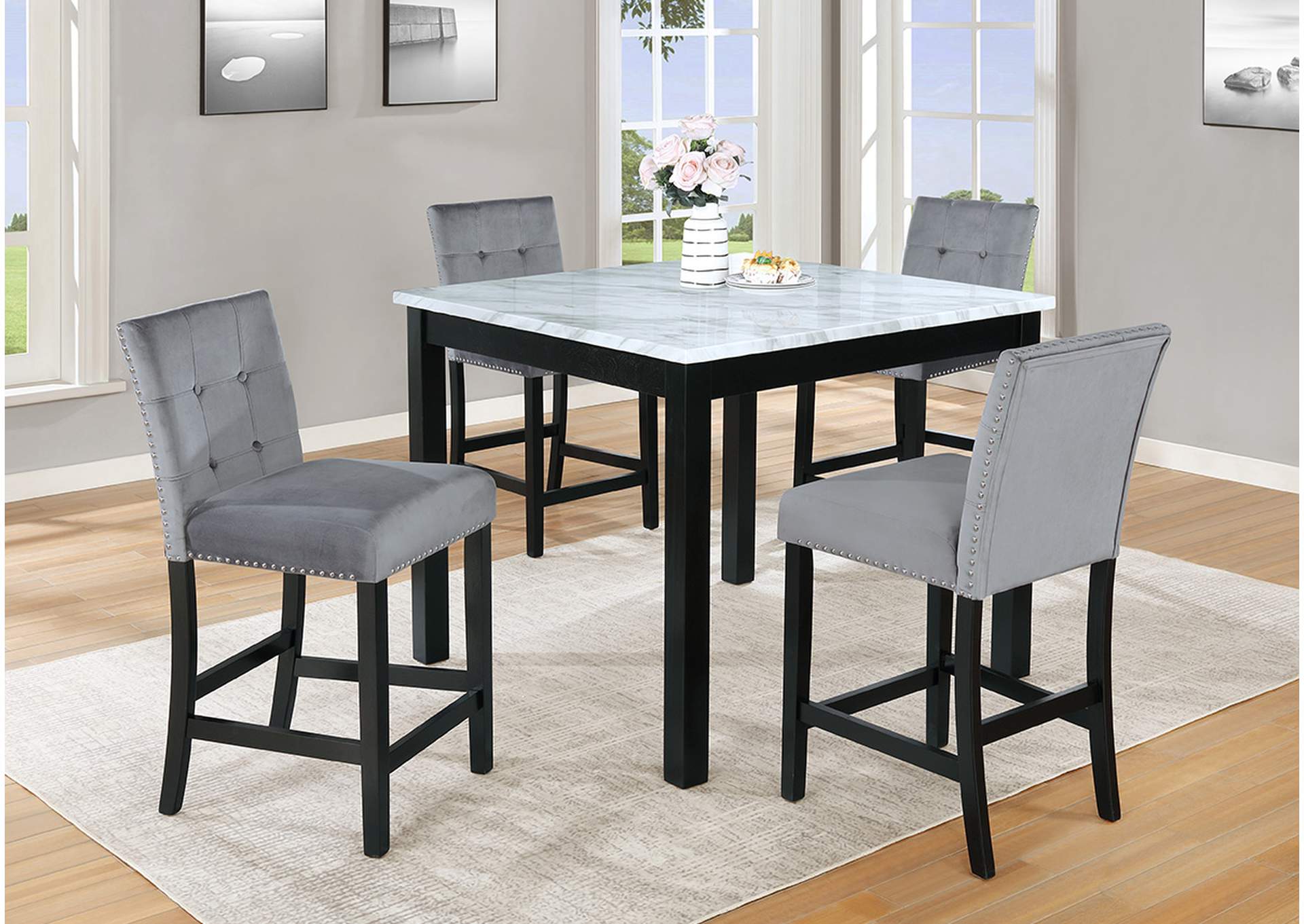 D316 Pub Table and 4 Pub Chairs image 1