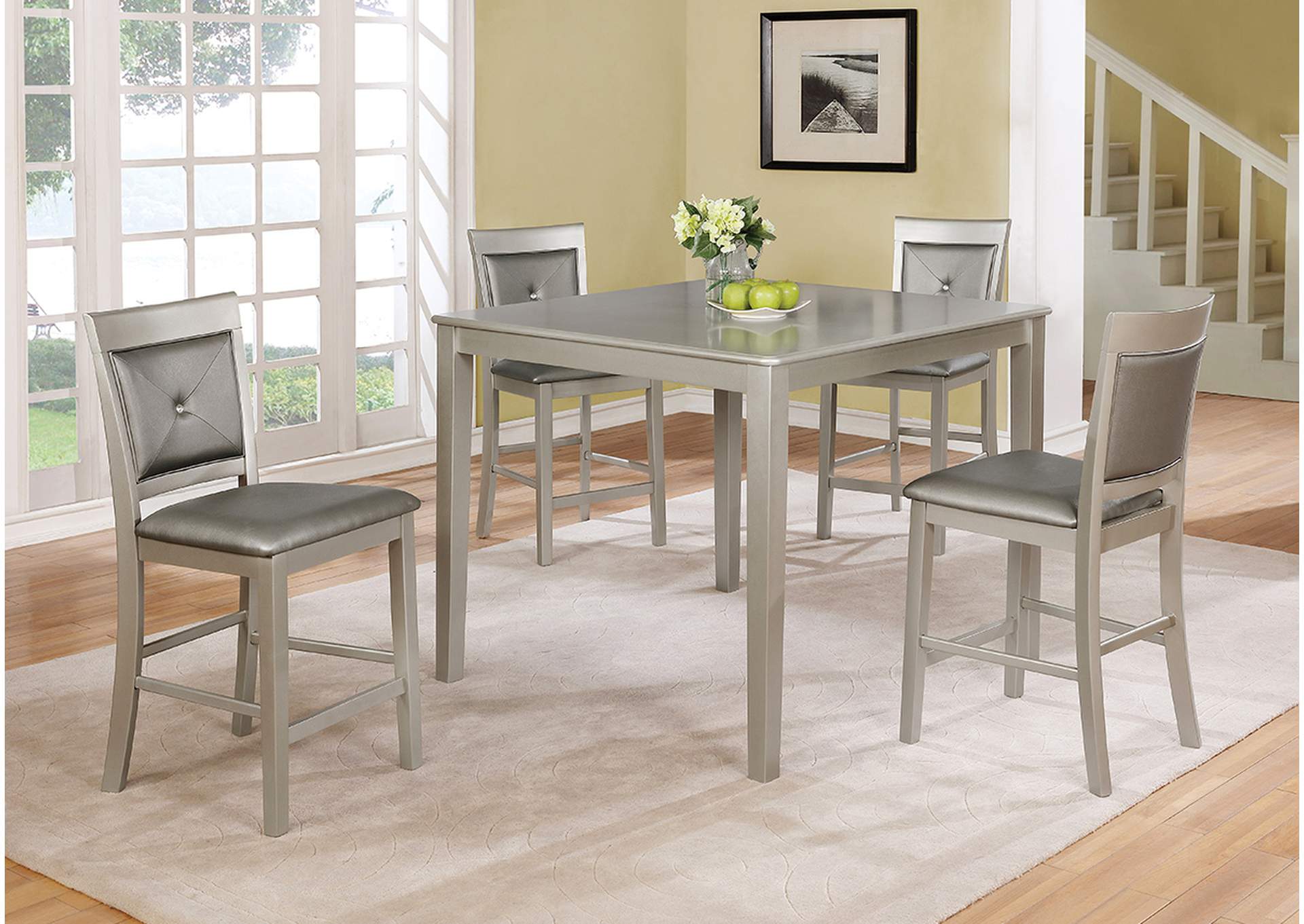 D350 Pub Table and 4 Pub Chairs image 1