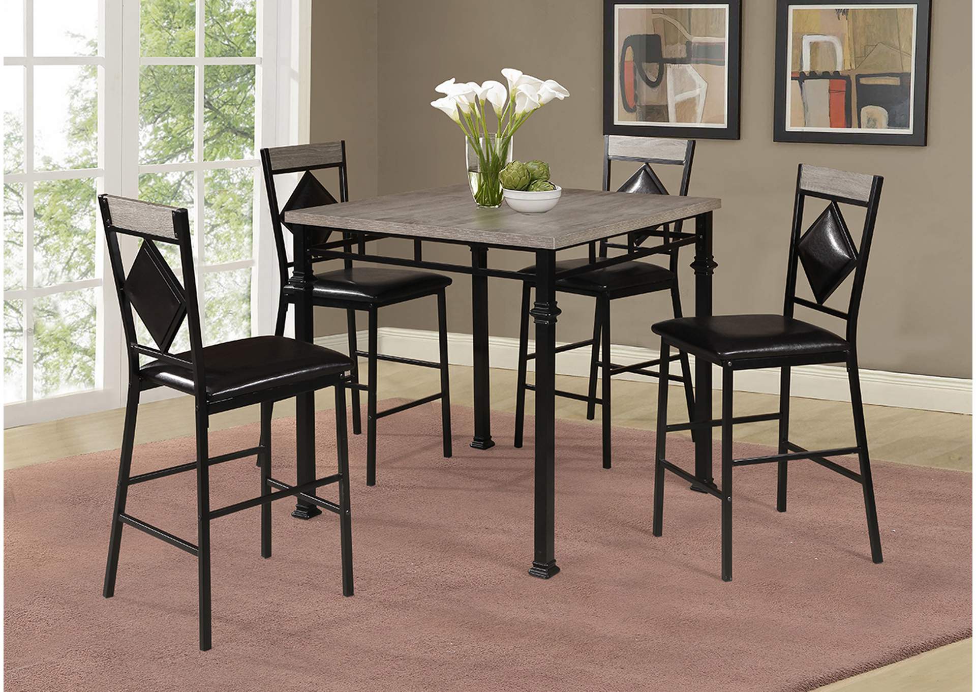 D370 Pub Table and 4 Pub Chairs image 1
