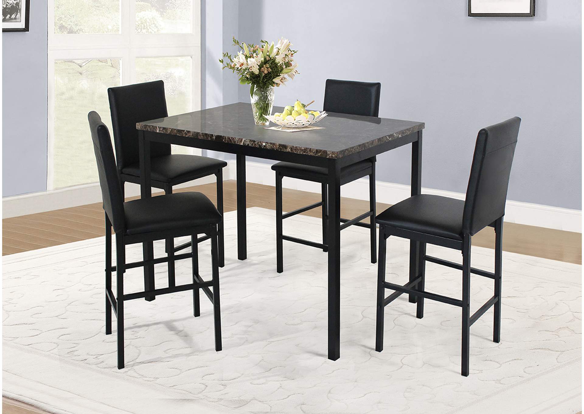D394 Pub Table and 4 Pub Chairs image 1