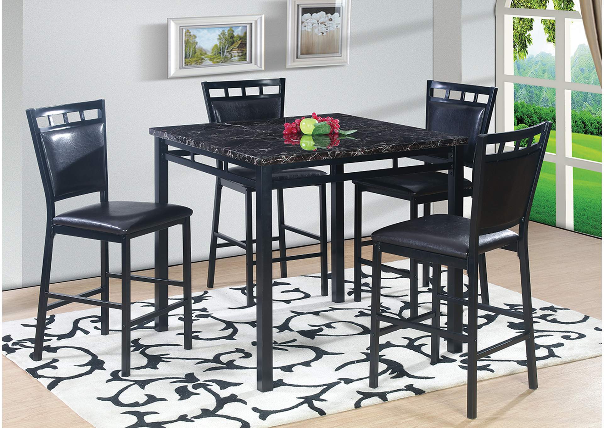D397 Pub Table and 4 Pub Chairs image 1