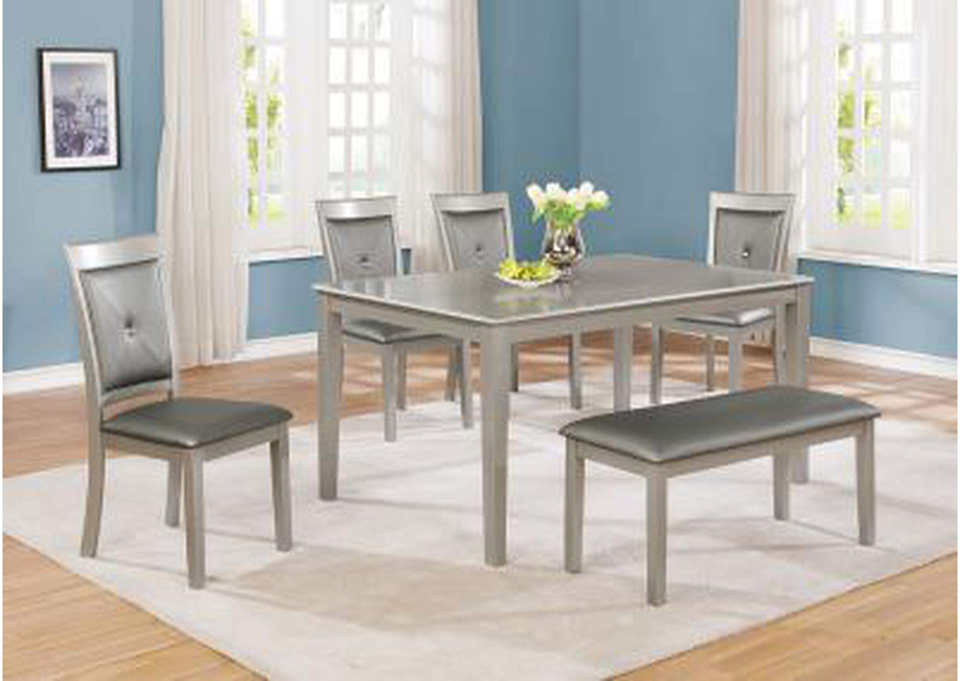 D650 Table and 4 Chairs and Bench image 1
