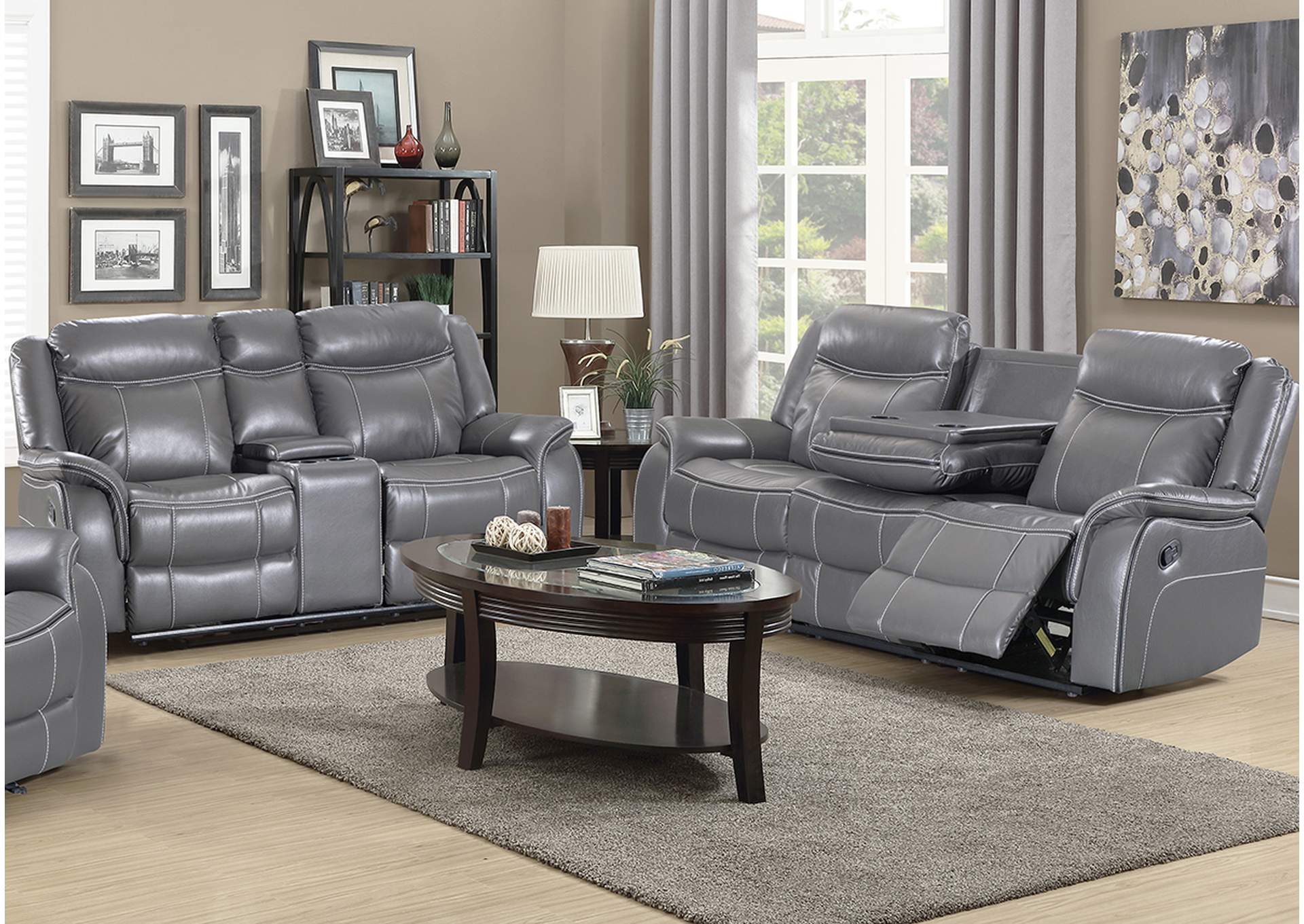 U101 Reclining Sofa With Drop Down Table image 1