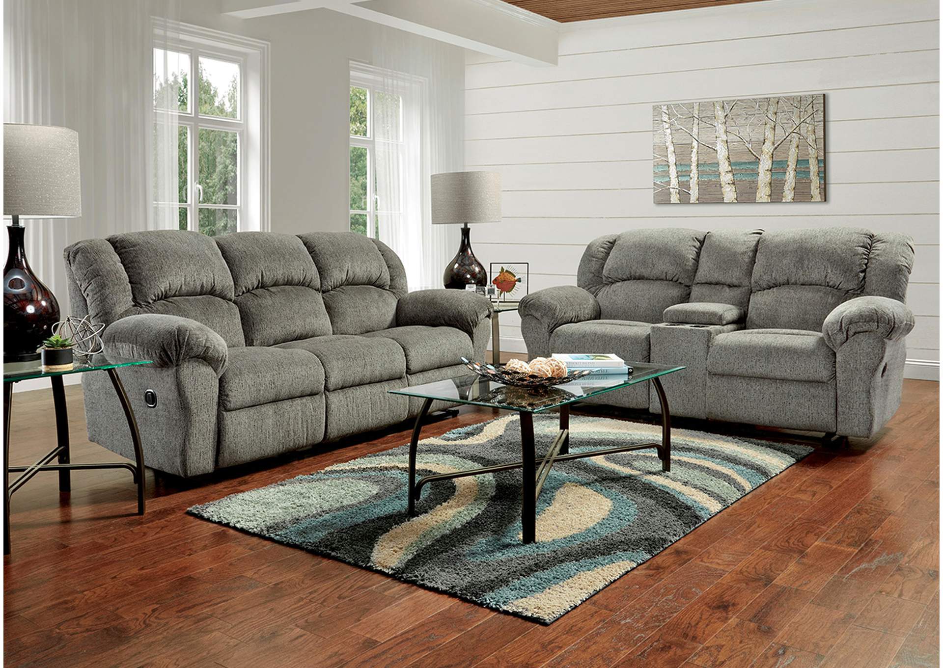 U102 Reclining Console Loveseat