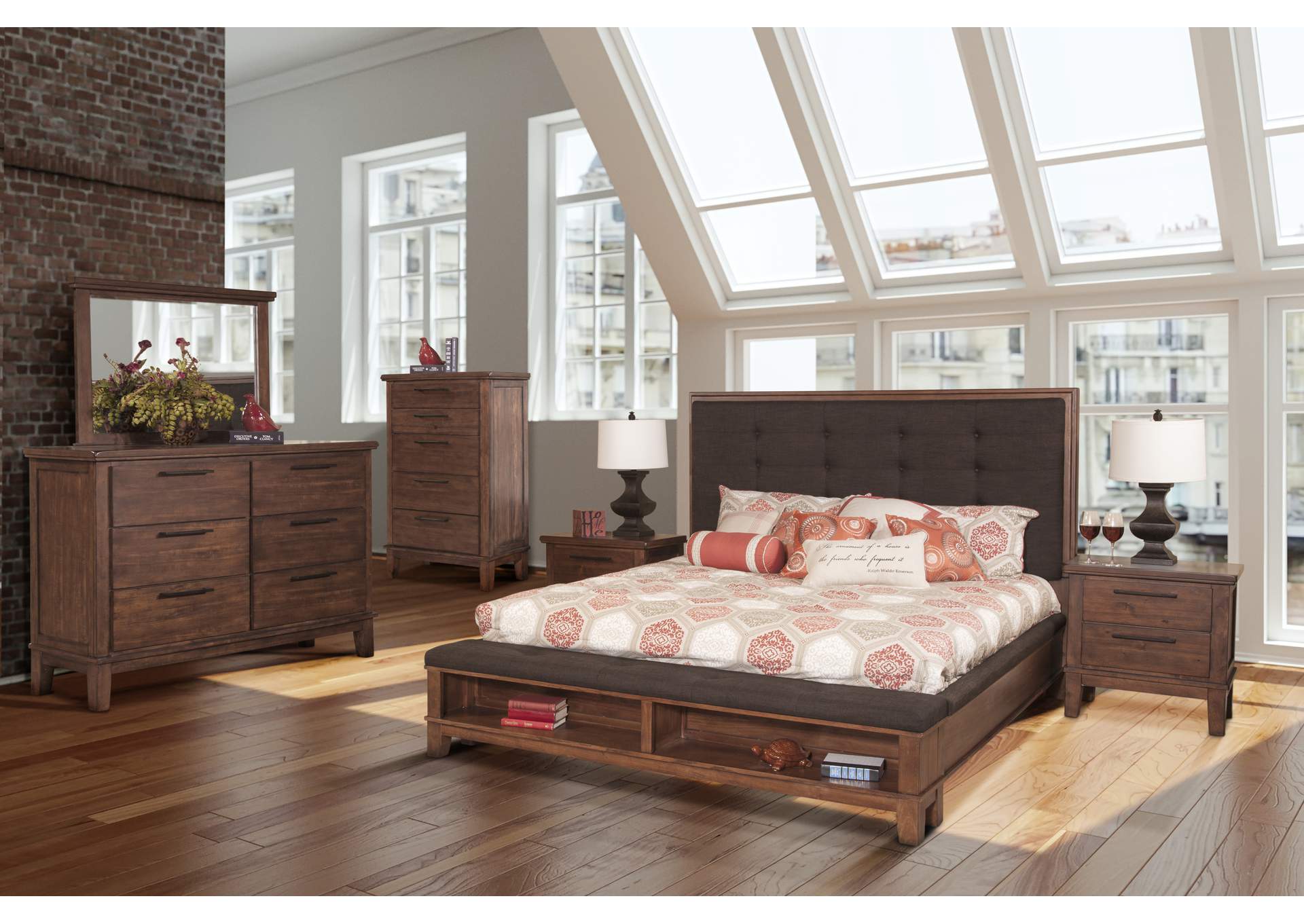 Cagney California King 4pc Bed,Dresser,Mirror,Chest image 9