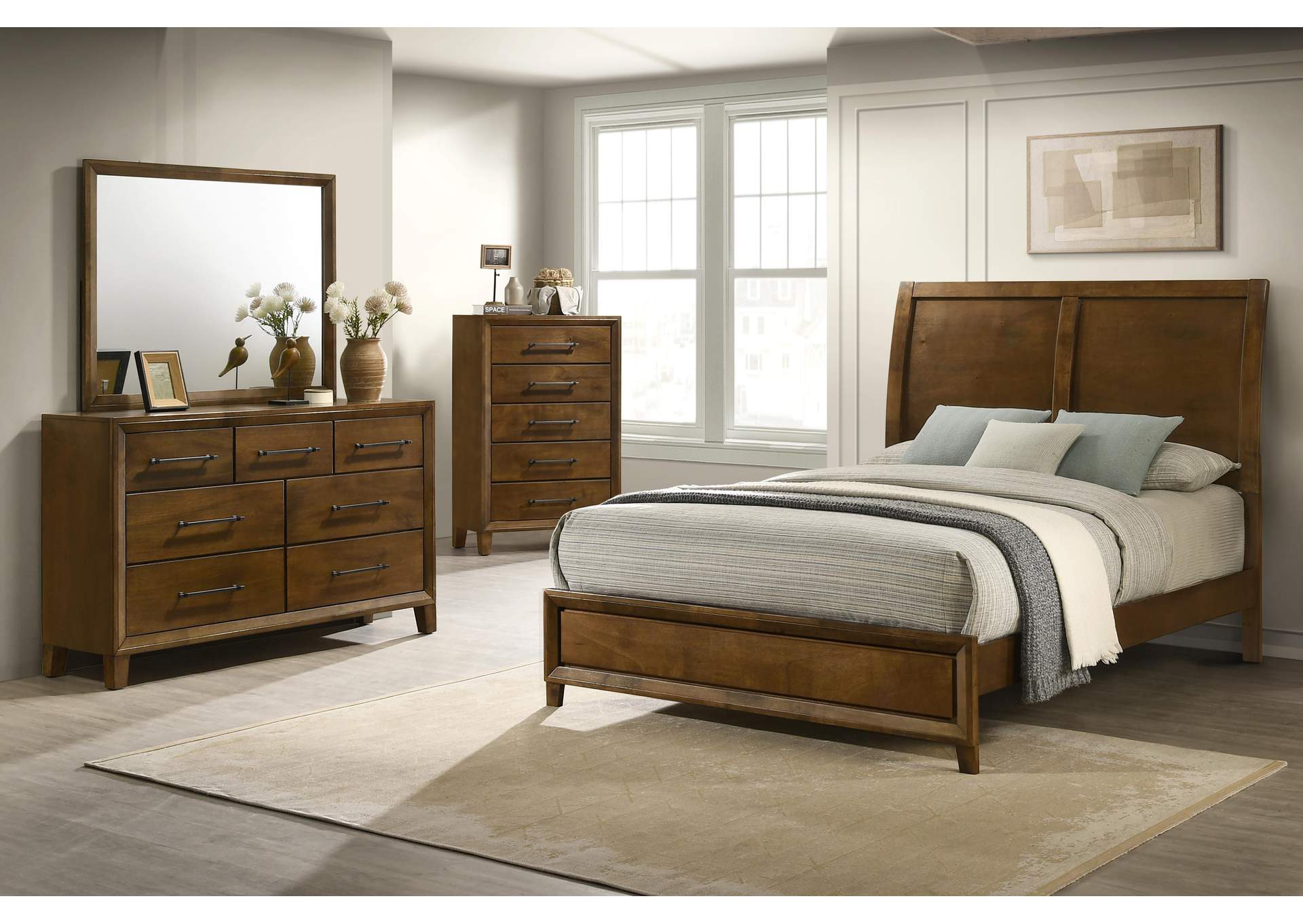 BALLARD - 5 - 0 QUEEN 4 PIECE SET - BED, DRESSER, MIRROR, CHEST image 1
