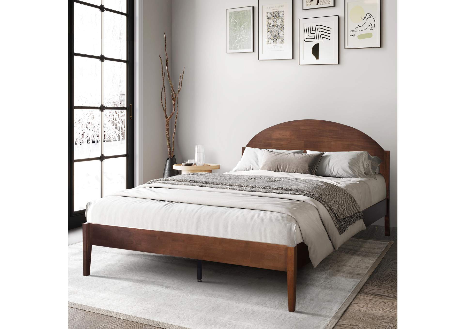 ROWLAND - 5 - 0 PLATFORM QUEEN BED ONLY - WALNUT image 1