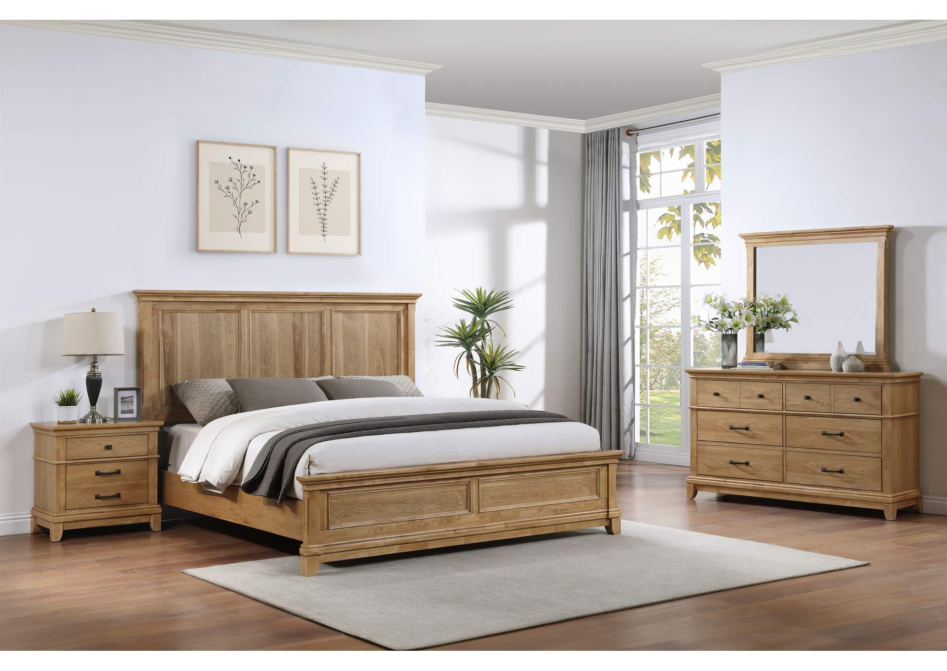 SUNSTONE - KING 4 PIECE SET - BED, DRESSER, MIRROR, NIGHTSTAND image 1