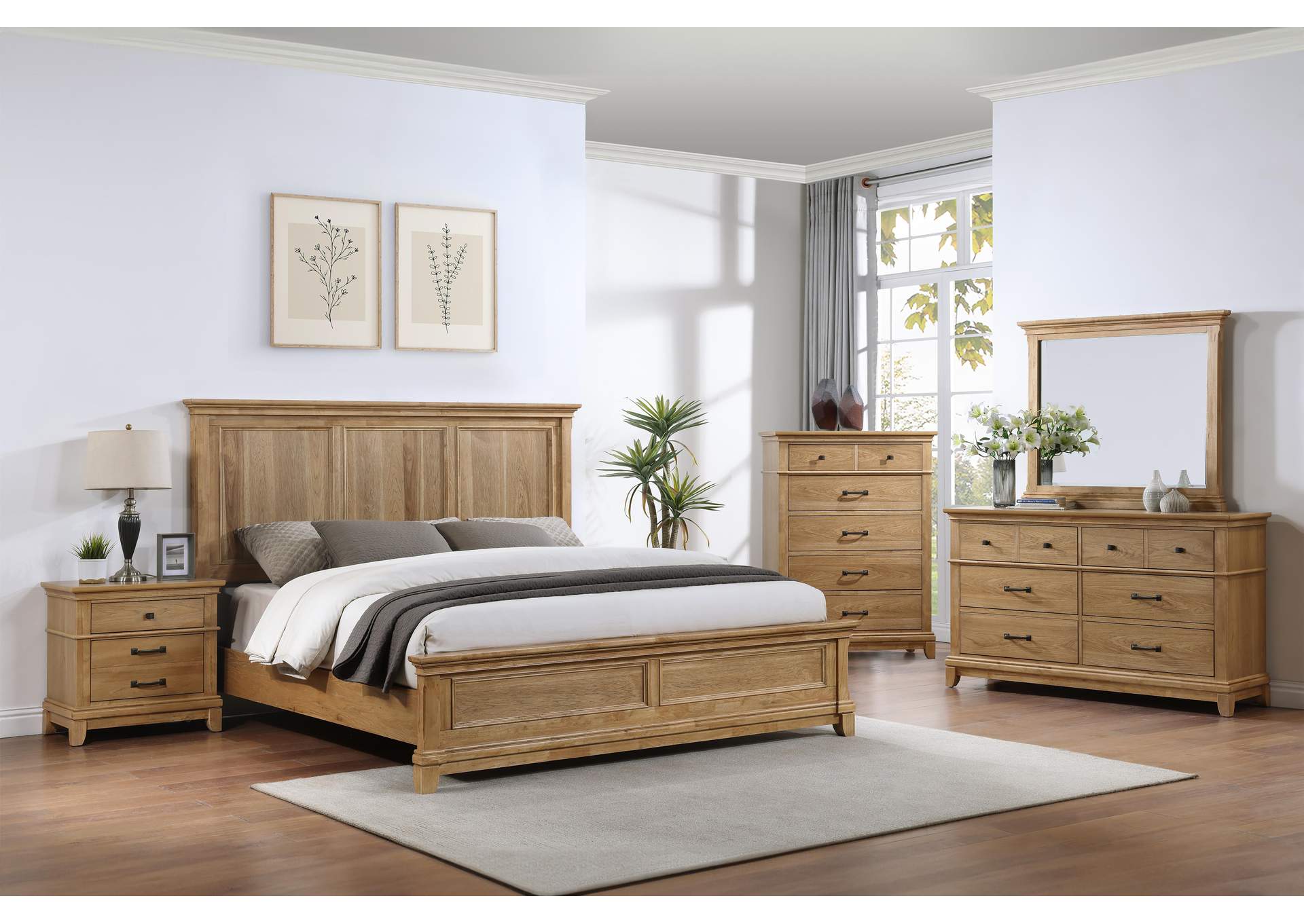 SUNSTONE - CALIFORNIA KING 5 PIECE SET - BED, DRESSER, MIRROR, CHEST, NIGHTSTAND image 1