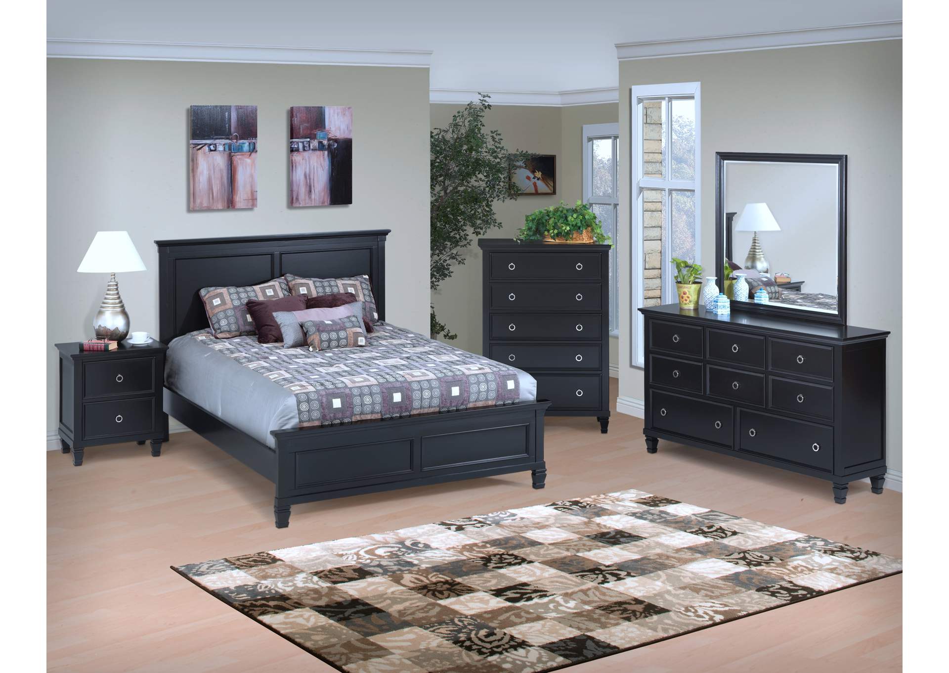 Tamarack Queen Bed 5pc Bed,Dresser,Mirror,Nightstand,ChestBlack image 6