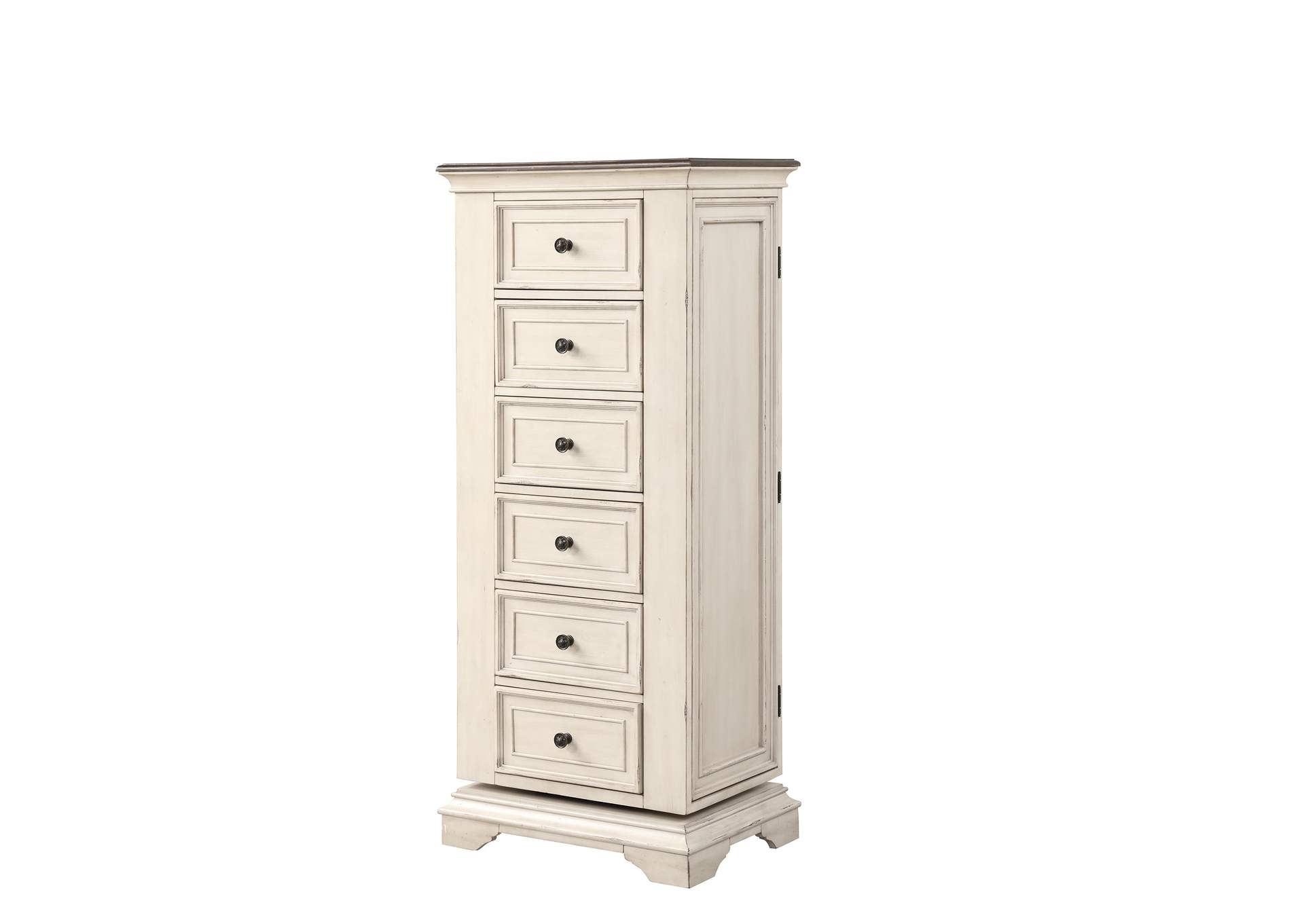 ANASTASIA LINGERIE SWIVEL CHEST WITH MIRROR - ANT. - WHITE