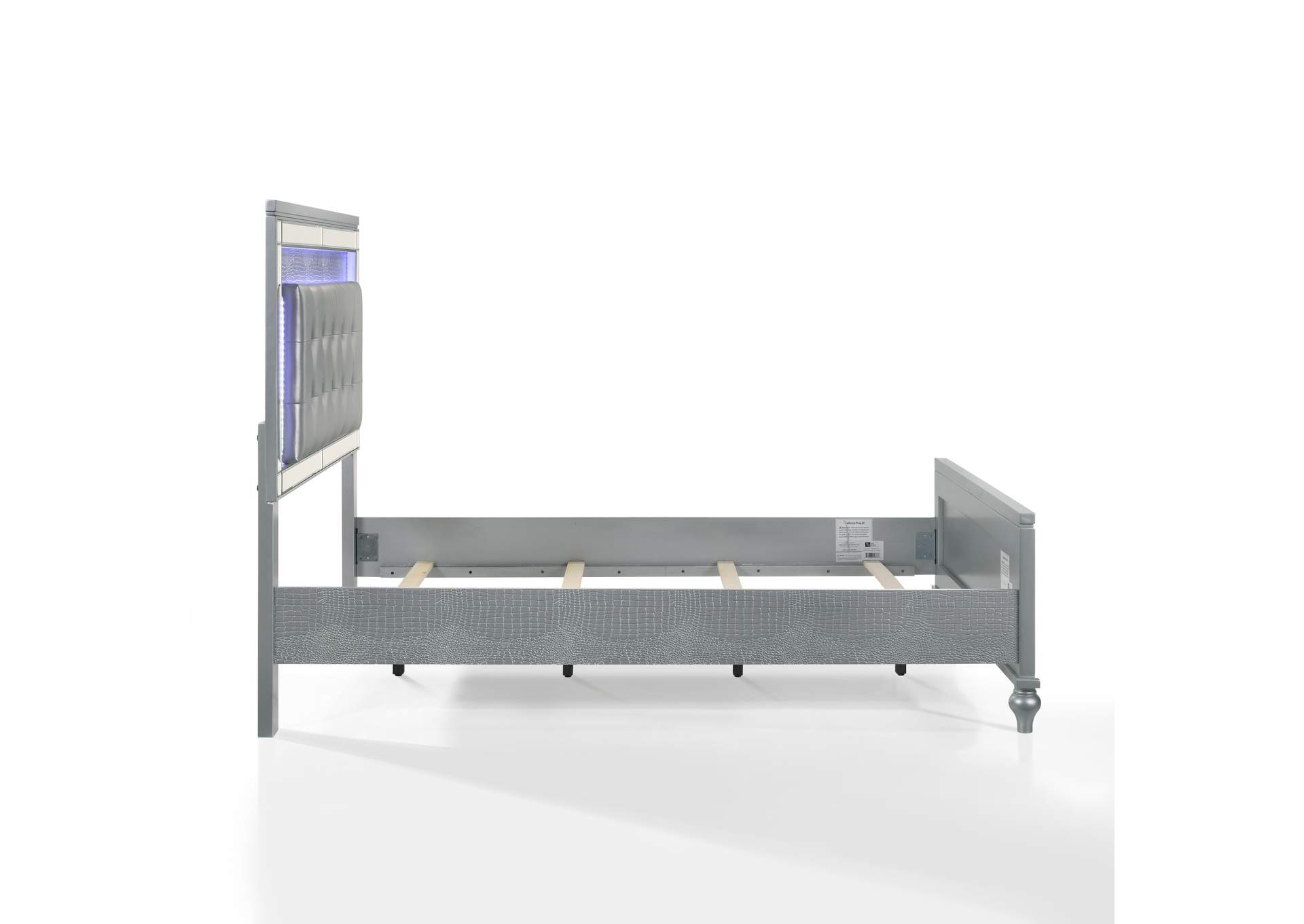 Valentino Full Bed - Silver