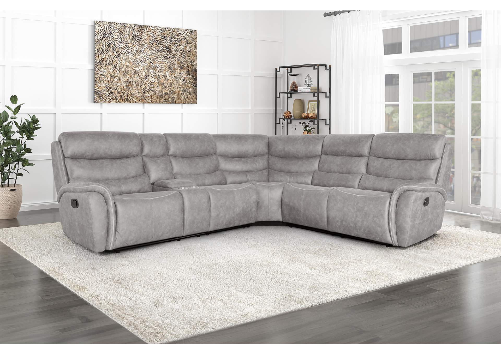 KAMARI RIGHT ARM FACING LOVESEAT WITH ONE RECLINER - GRAY image 9