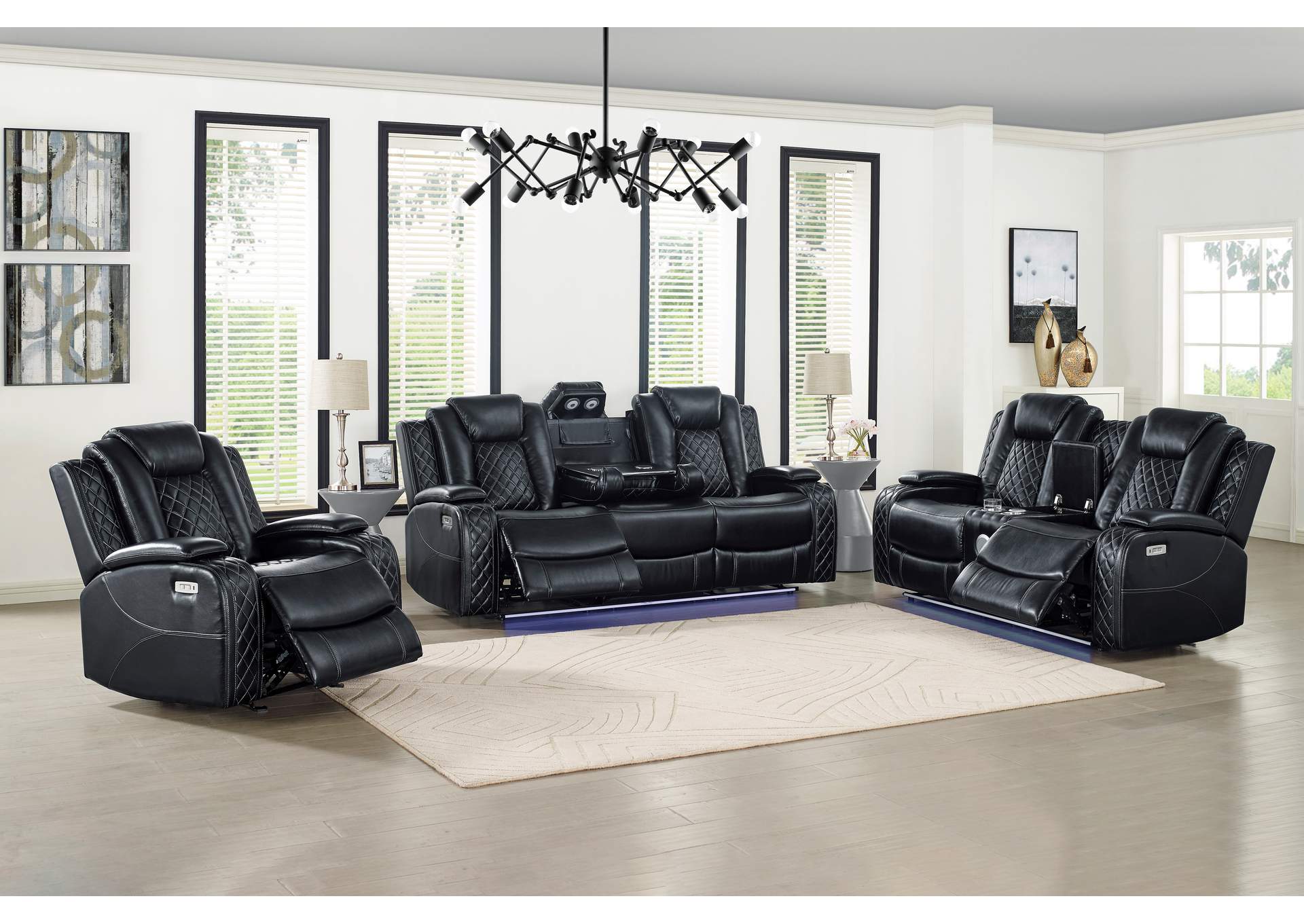 ORION II CONSOLE LOVESEAT WITH DUAL RECLINERS - BLACK image 8