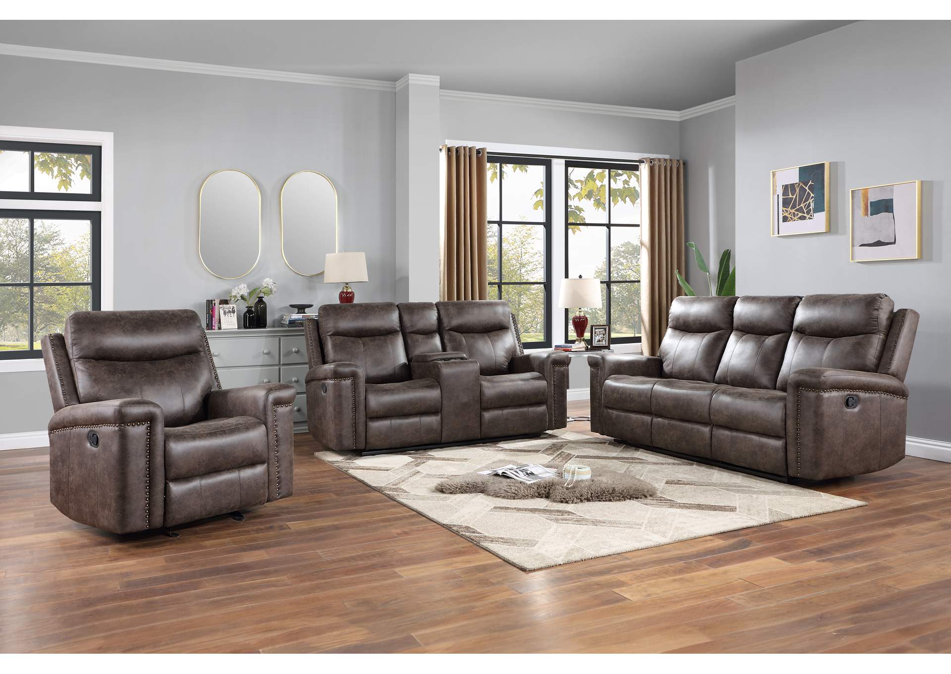 QUADE SOFA WITH DUAL RECLINER - MOCHA image 10