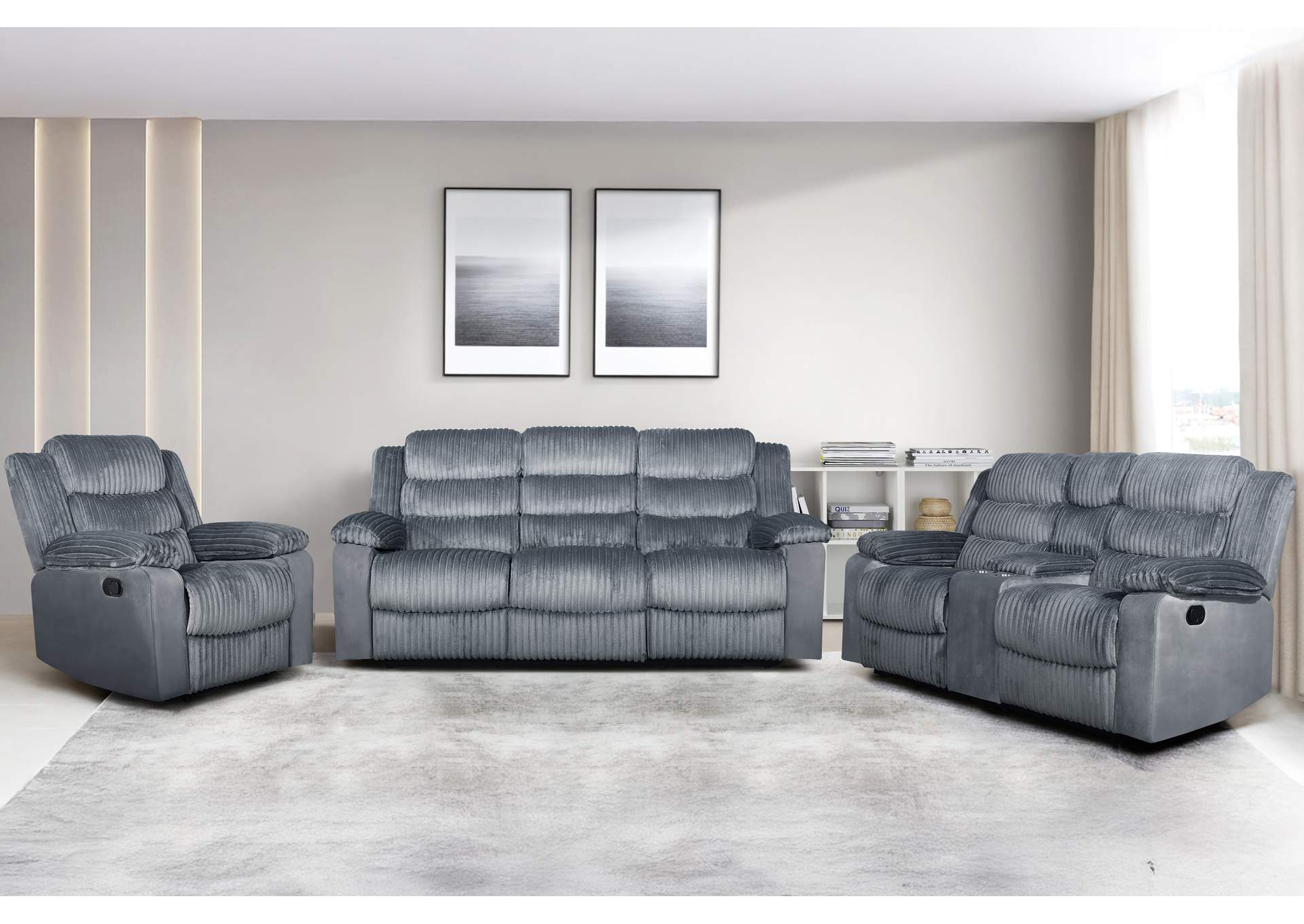 WILLOW SOFA WITH DUAL RECLINER - GRAY image 8
